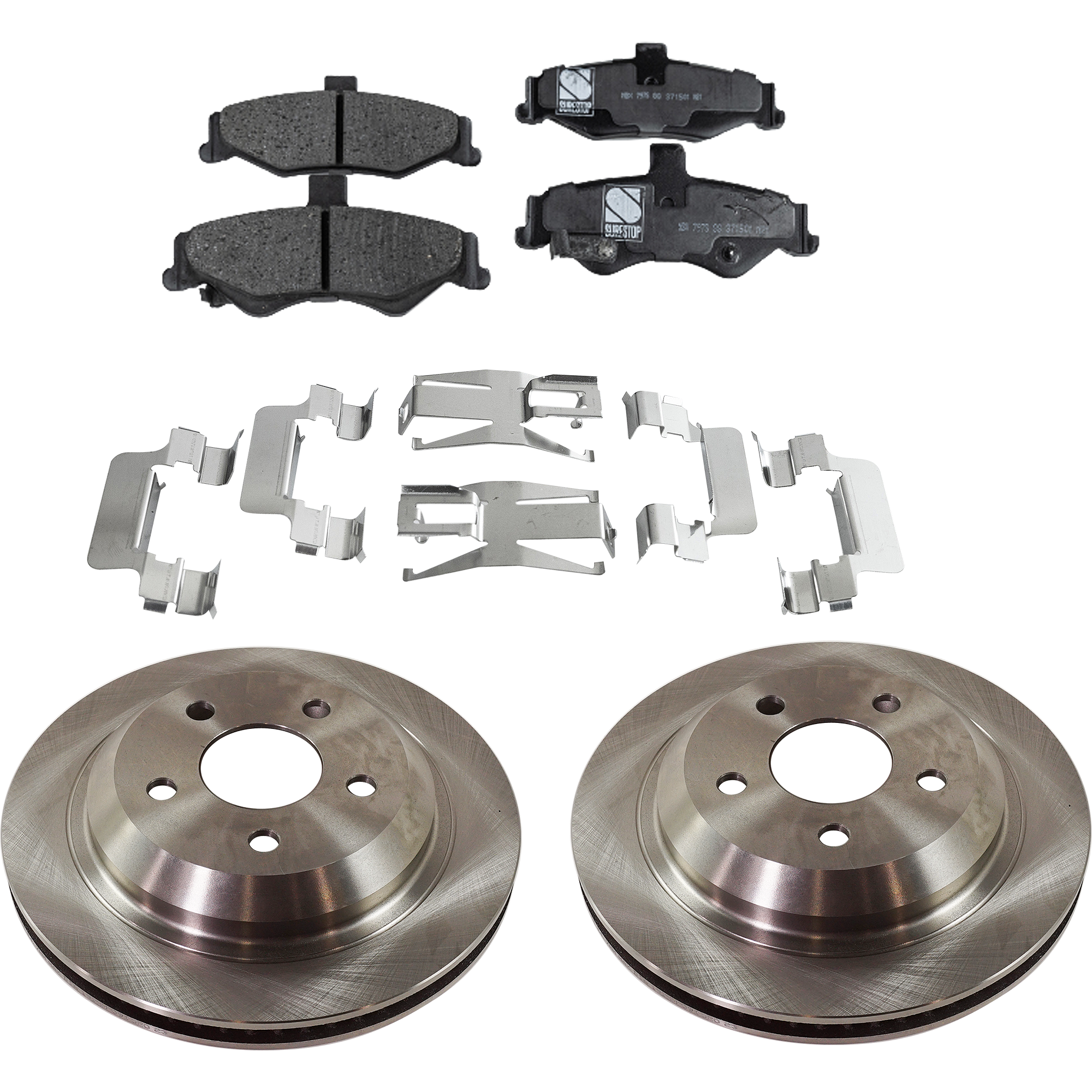 AM CAMARO FIREBIRD 98-02 REAR BRAKE DISC AND PAD KIT 4 pc kit SKU KIT 072121-111 OEM 18023536-12454972-18038575-888