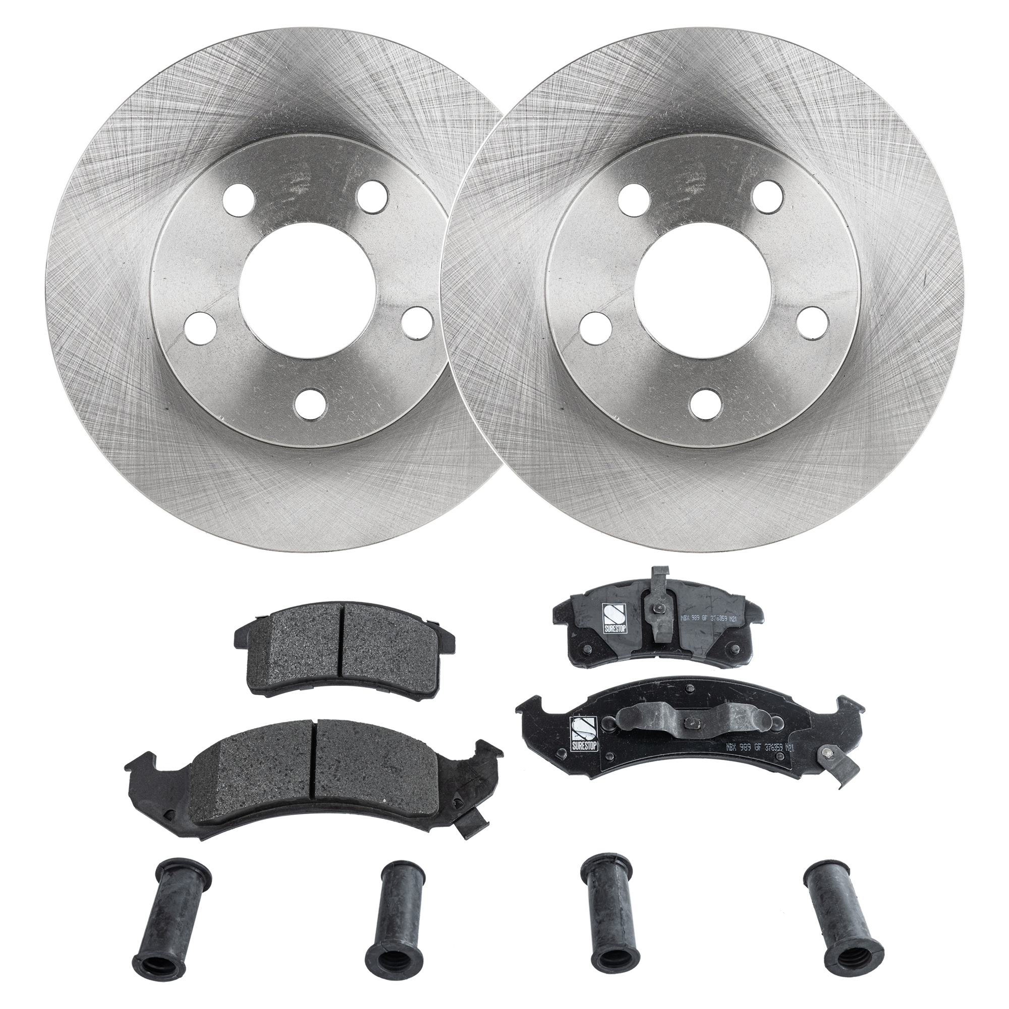AM DEVILLE OLDSMOBILE 98 PARK AVENUE 91-93 FRONT BRAKE DISC AND PAD KIT 4 pc kit SKU KIT 072121-11 OEM 18018860-18018903-18020786-180
