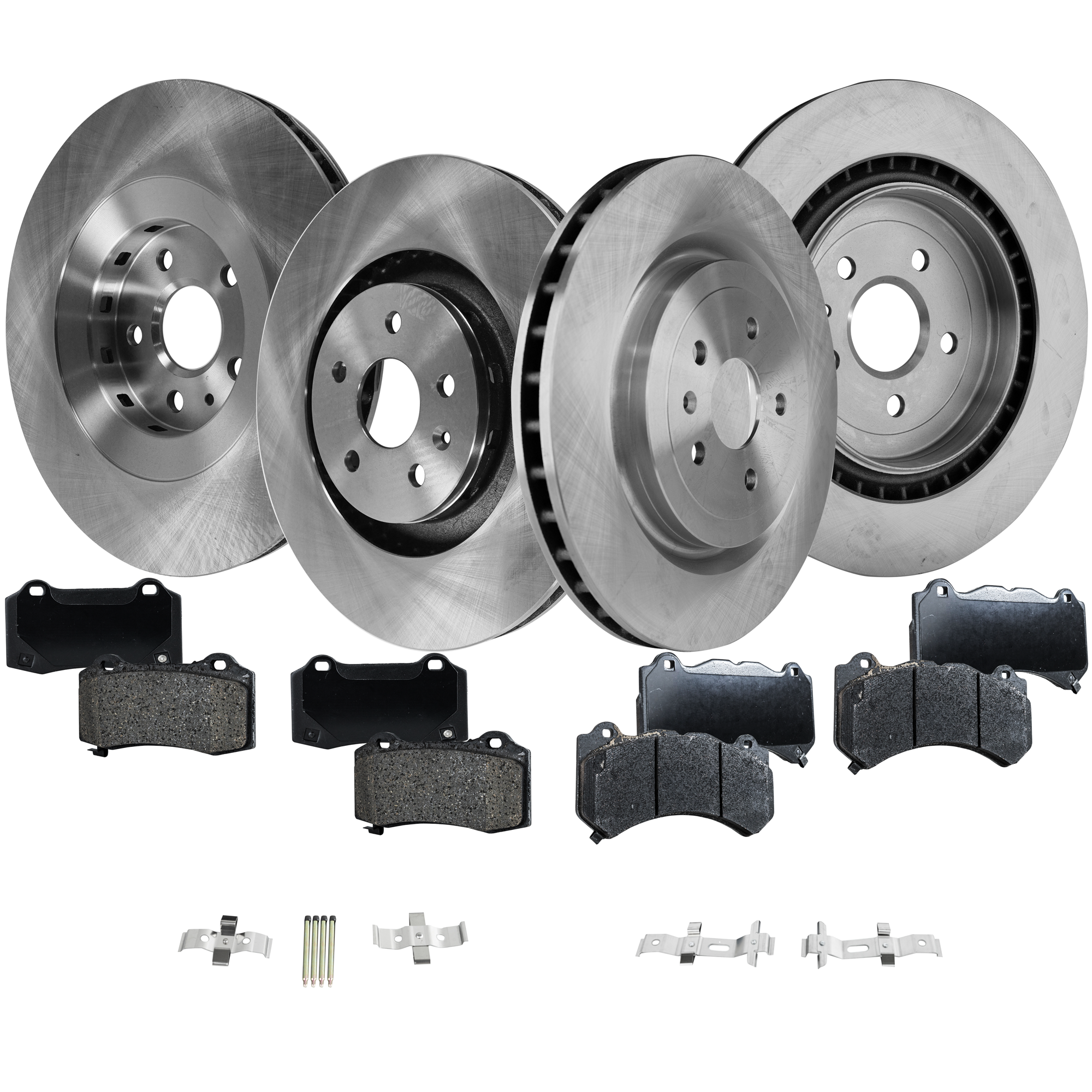 AM CTS 09-15 CAMARO 12-15 FRONT AND REAR BRAKE DISC AND PAD KIT 4 Wheel Set SKU KIT 072121-121 OEM 41264-850397-12162128-60046029