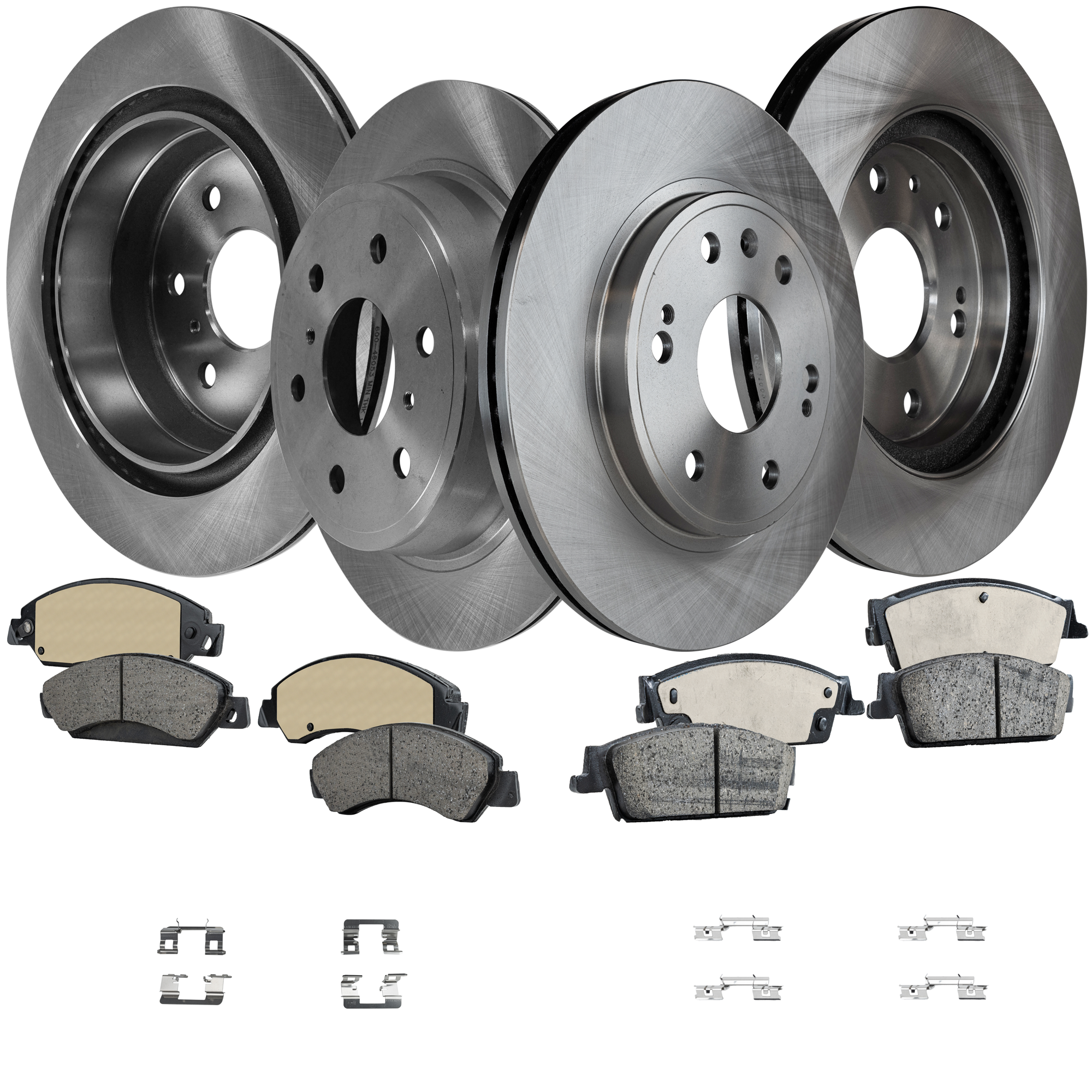 AM SIERRA 1500 SUBURBAN 1500-07-07 FRONT AND REAR BRAKE DISC AND PAD KIT 8 pc kit SKU KIT 072121-126 OEM 15792634-88963556-15792633-159