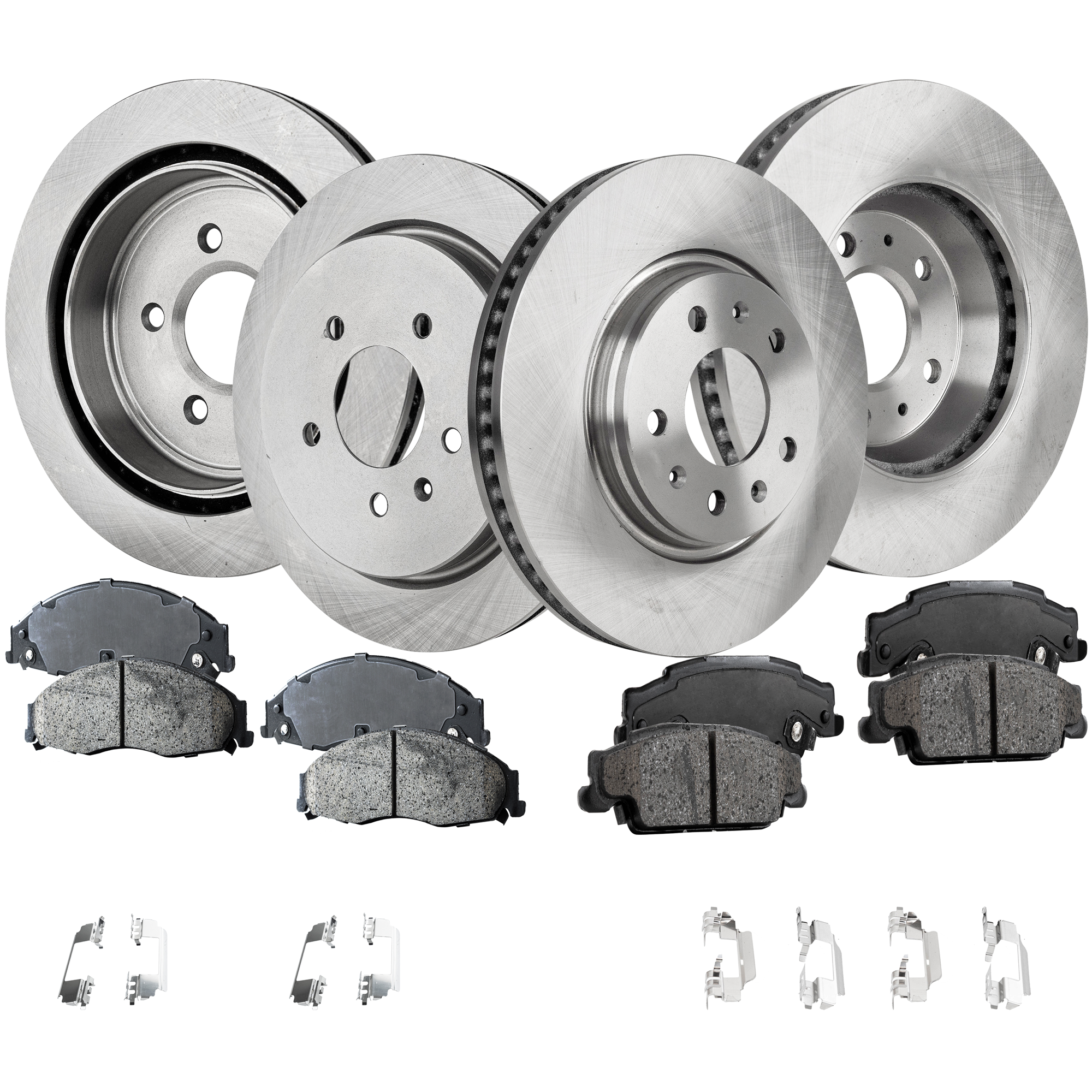 AM CTS 03-05 STS 05-08 FRONT AND REAR BRAKE DISC AND PAD KIT 4 Wheel Set SKU KIT 072121-131 OEM 15240719-25693146-88964102-256