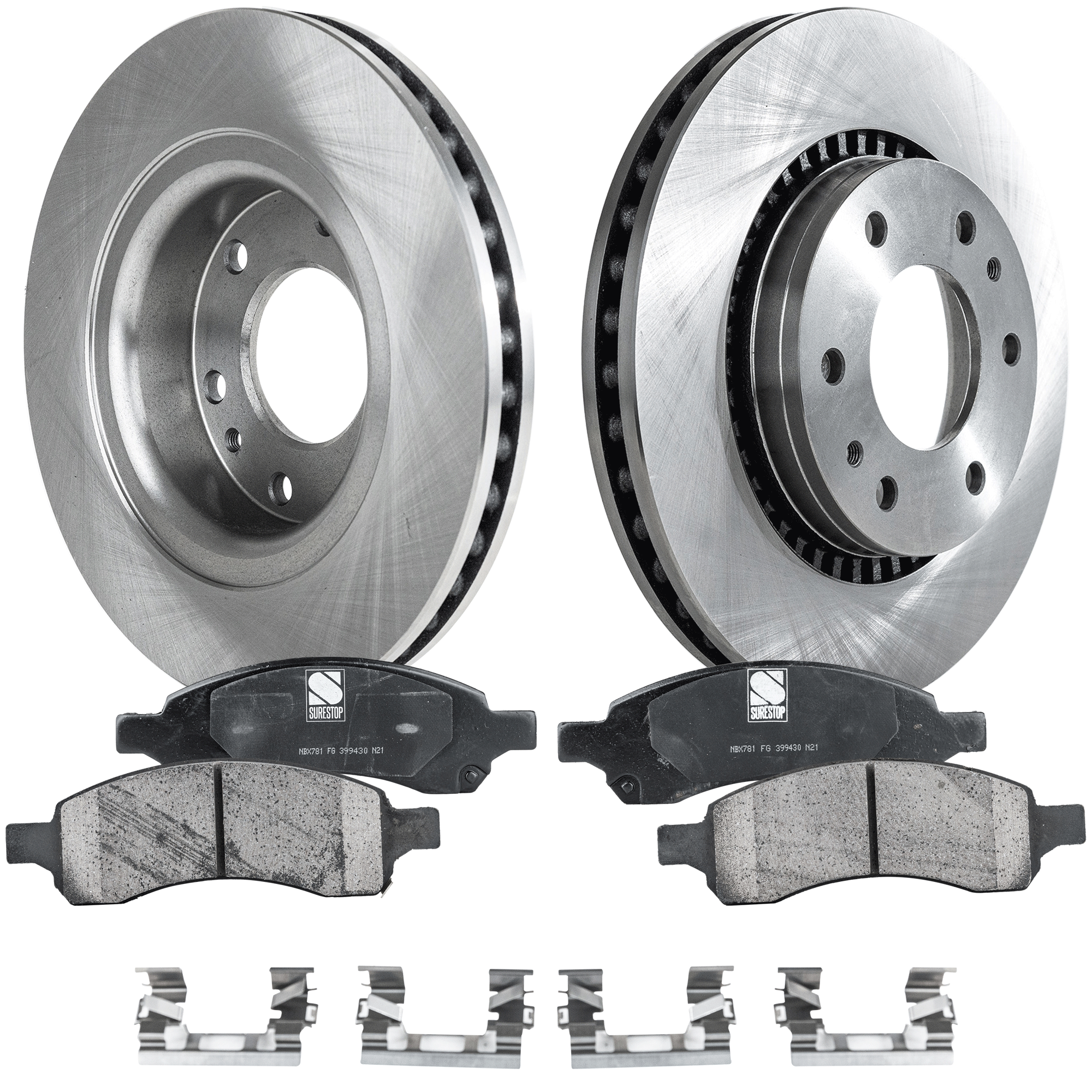 AM ENVOY TRAILBLAZER 06-09 FRONT BRAKE DISC AND PAD KIT 4 pc Kit SKU KIT 072121-20 OEM 21998532-1854675-8219985320-25