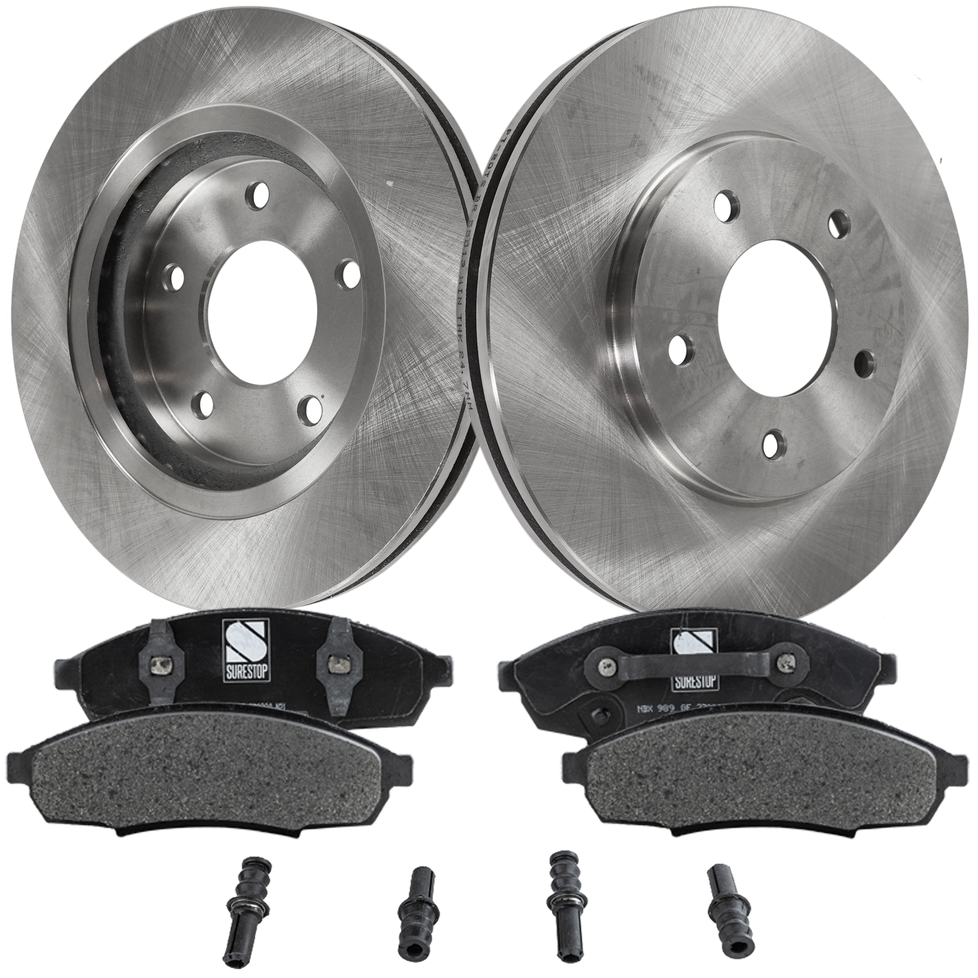 AM CUTLASS SUPREME 94-97 MONTE CARLO 95-99 FRONT BRAKE DISC AND PAD KIT 4 pc kit SKU KIT 072121-24 OEM 18021389-18021772-12321442-125