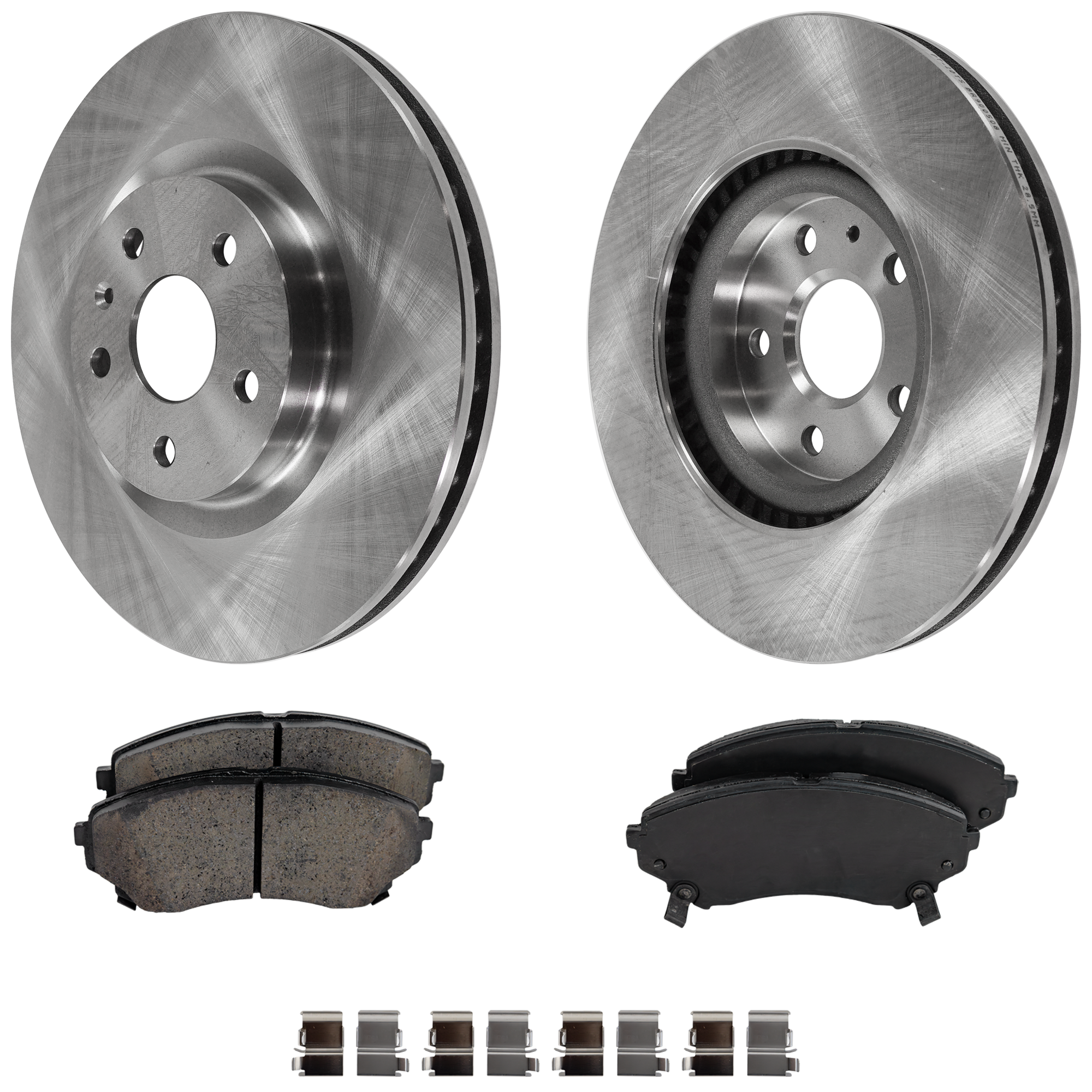 AM CTS 08-14 FRONT BRAKE DISC AND PAD KIT 2 Wheel Set SKU KIT 072121-38 OEM 41240-41283-850404-60045019-58