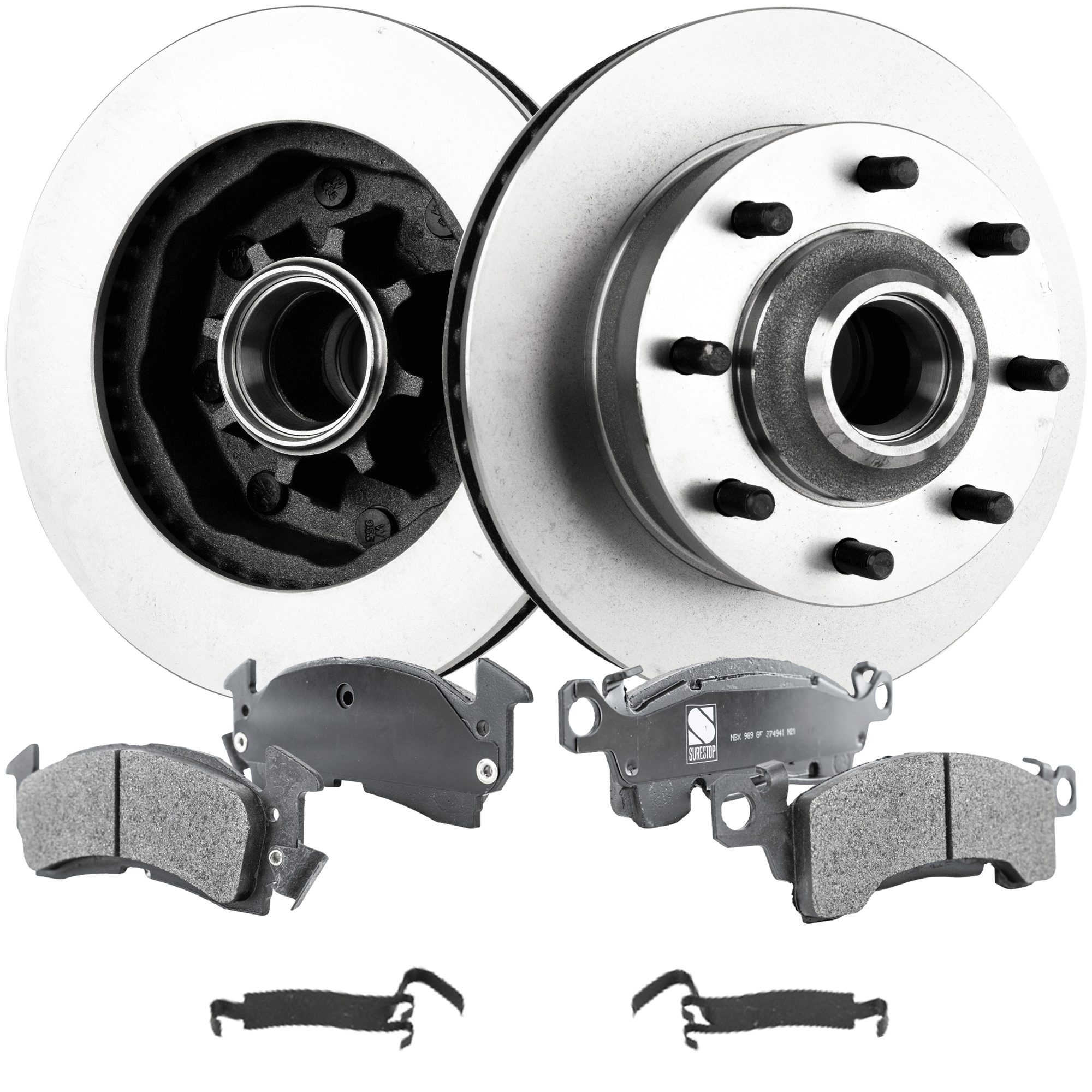 AM R2500 SUBURBAN 90-91 FRONT BRAKE DISC AND PAD KIT 4 pc Kit SKU KIT 072121-61 OEM 517-5010-5518-5535-27057