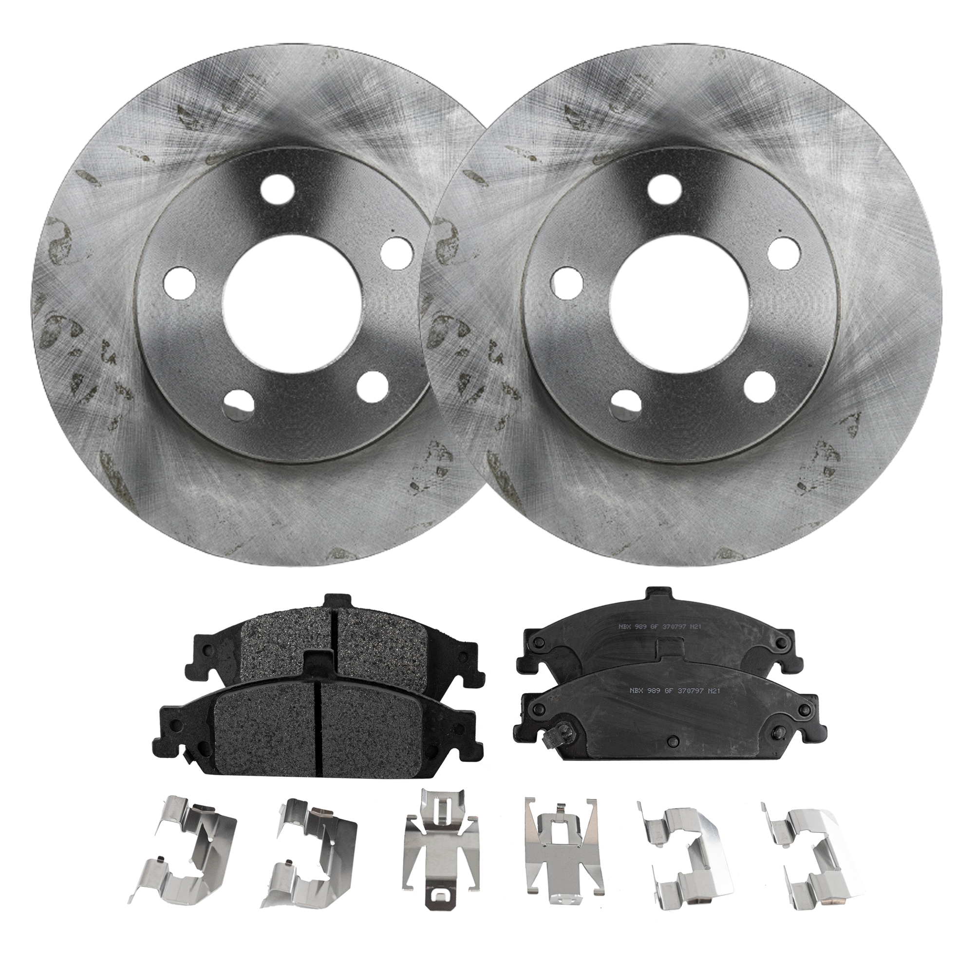 AM MALIBU 97-03 GRAND AM 99-05 FRONT BRAKE DISC AND PAD KIT 4 pc kit SKU KIT 072121-68 OEM 18021774-19152703-18048801-192