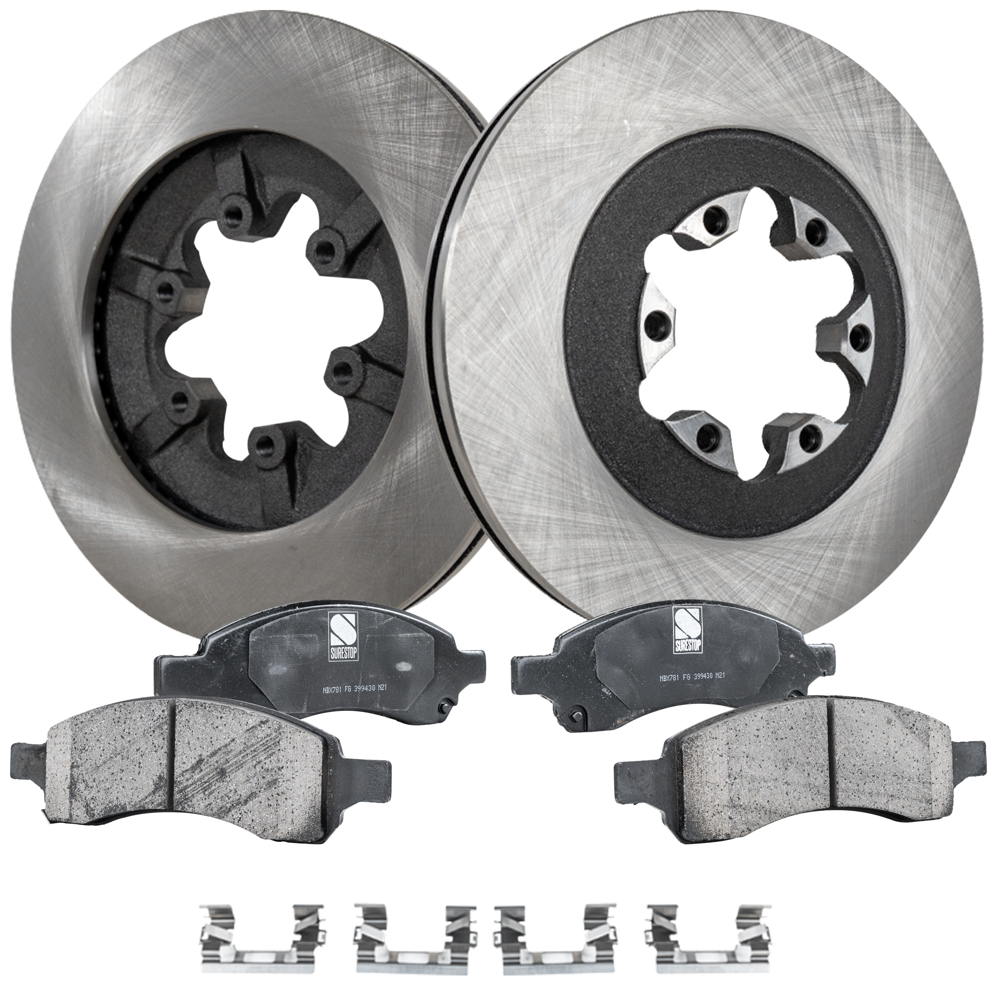 AM CANYON COLORADO 09-12 FRONT BRAKE DISC AND PAD KIT 4 pc Kit SKU KIT 072121-73 OEM 25832146-19178358-8191783580-8