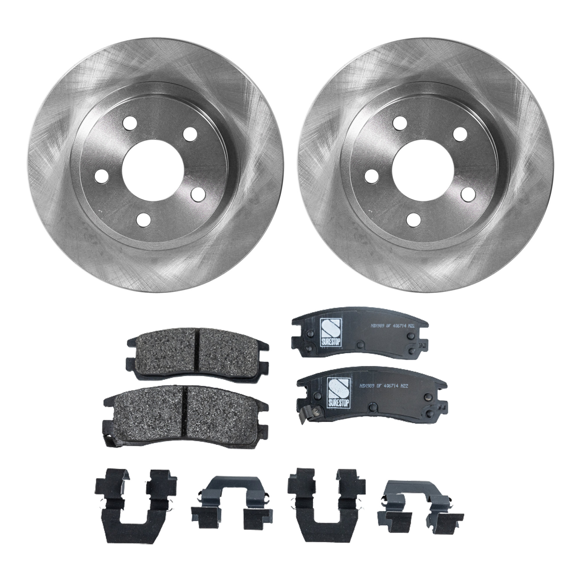 AM DEVILLE 00-05 REAR BRAKE DISC AND PAD KIT 4 pc kit SKU KIT 072121-82 OEM 18023592-12510045-18024530-180