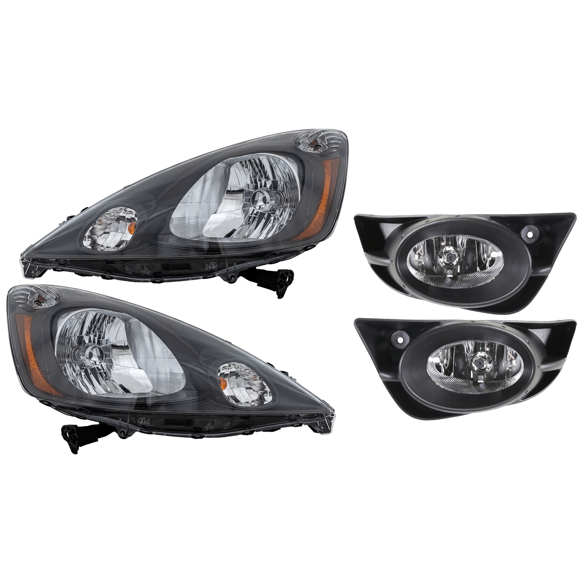 AM FIT 09-11 HEAD LAMP RH AND LH 4 pc Kit Assembly Halogen with Fog Light SKU KIT 072126-09 Partslink HO2502138 HO2503138 HO2593122 HO2592122 OEM 33100TK6A01-33150TK6A01-33901T