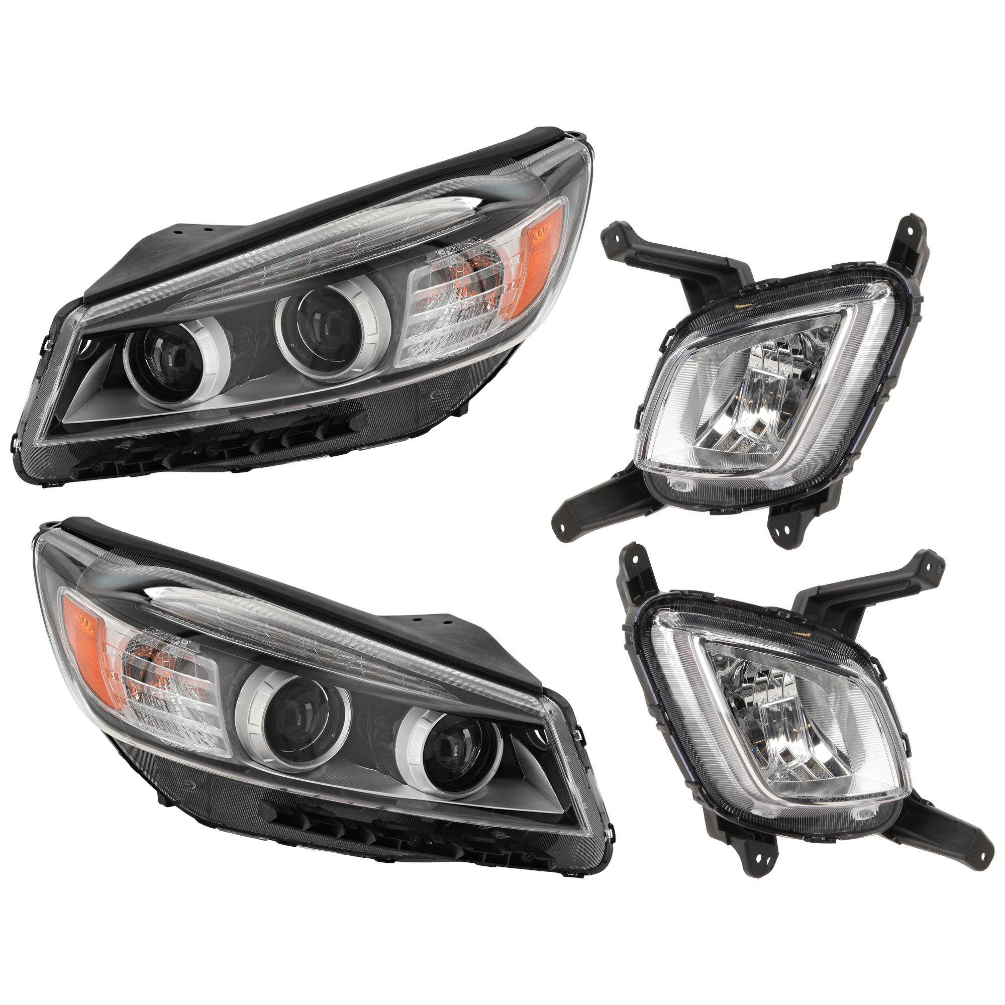 AM SORENTO 16-18 HEAD LAMP RH AND LH 4 pc Kit Assembly Halogen with Fog Light SKU KIT 072126-195 Partslink KI2502186 KI2503186 KI2593138 KI2592138 OEM 92101C6010-92102C6010-92202C61