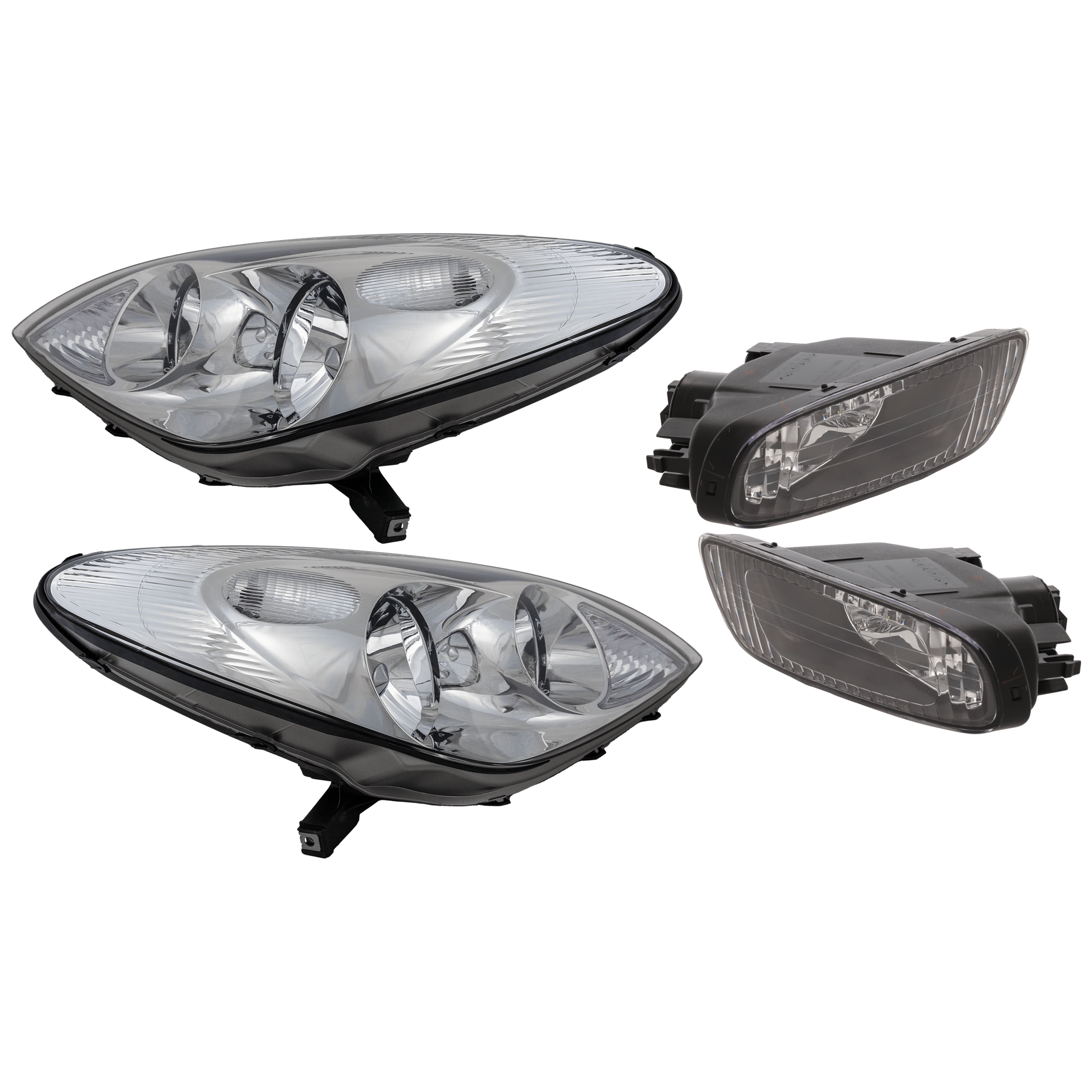 AM ES300-02-03 ES330-04-04 HEAD LAMP RH AND LH 4 pc Kit Assembly Halogen with Fog Light SKU KIT 072126-206 OEM 8113033450-8117033450-81211331