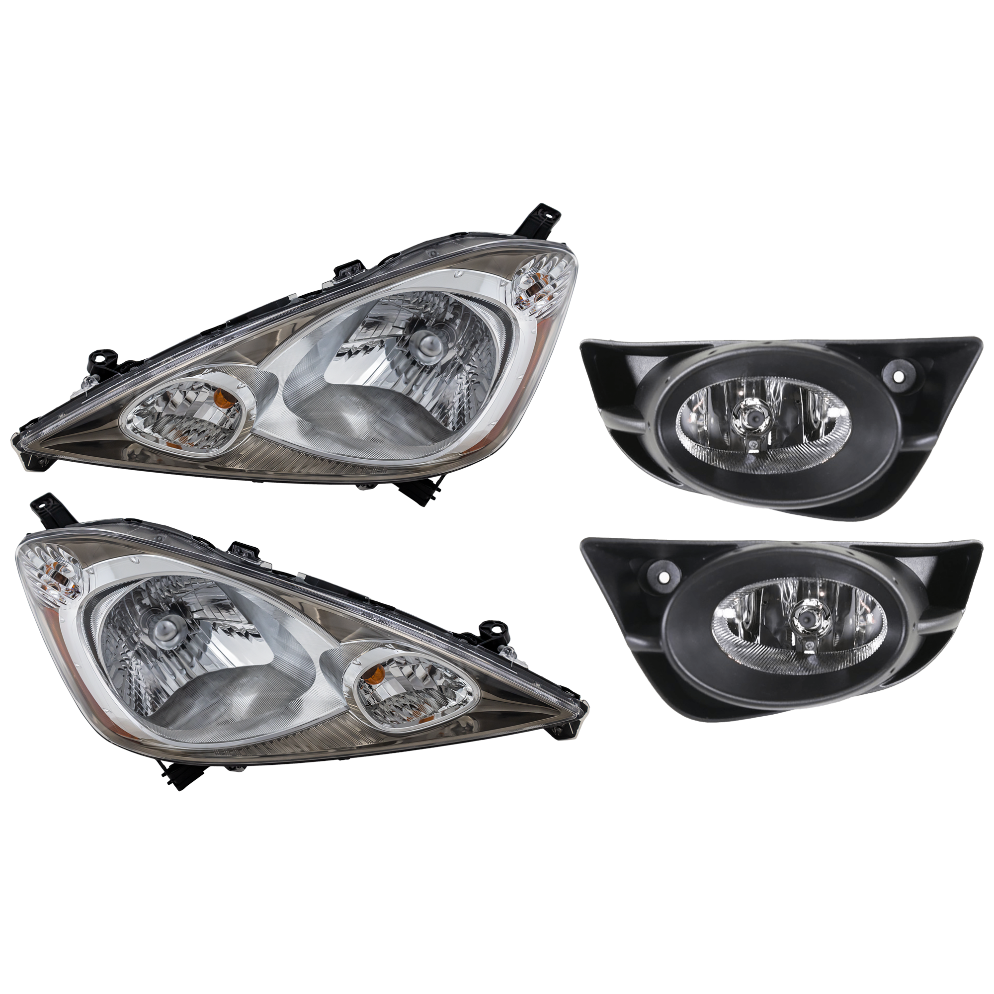 AM FIT 09-11 HEAD LAMP RH AND LH 4 pc Kit Assembly Halogen with Fog Light SKU KIT 072126-248 Partslink HO2502137 HO2503137 HO2593122 HO2592122 OEM 33100TK6A11-33150TK6A11-33901T