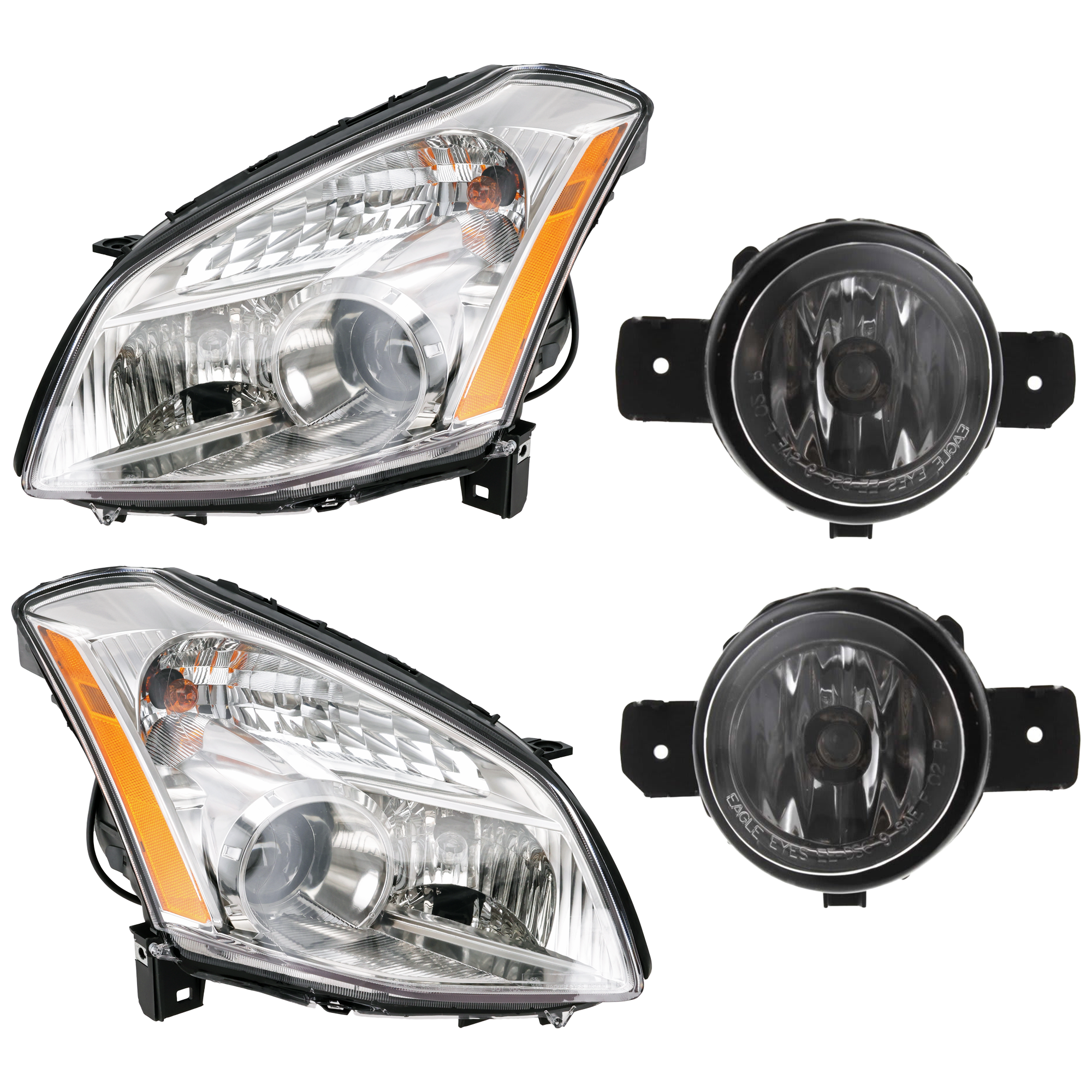 AM MAXIMA 07-07 HEAD LAMP RH AND LH 4 pc Kit Assembly Halogen with Fog Light SKU KIT 072126-256 Partslink NI2502197 NI2503179 NI2593122 NI2593117 NI2592122 NI2592117 OEM 26010ZK30B 26060ZK30A 261509B9