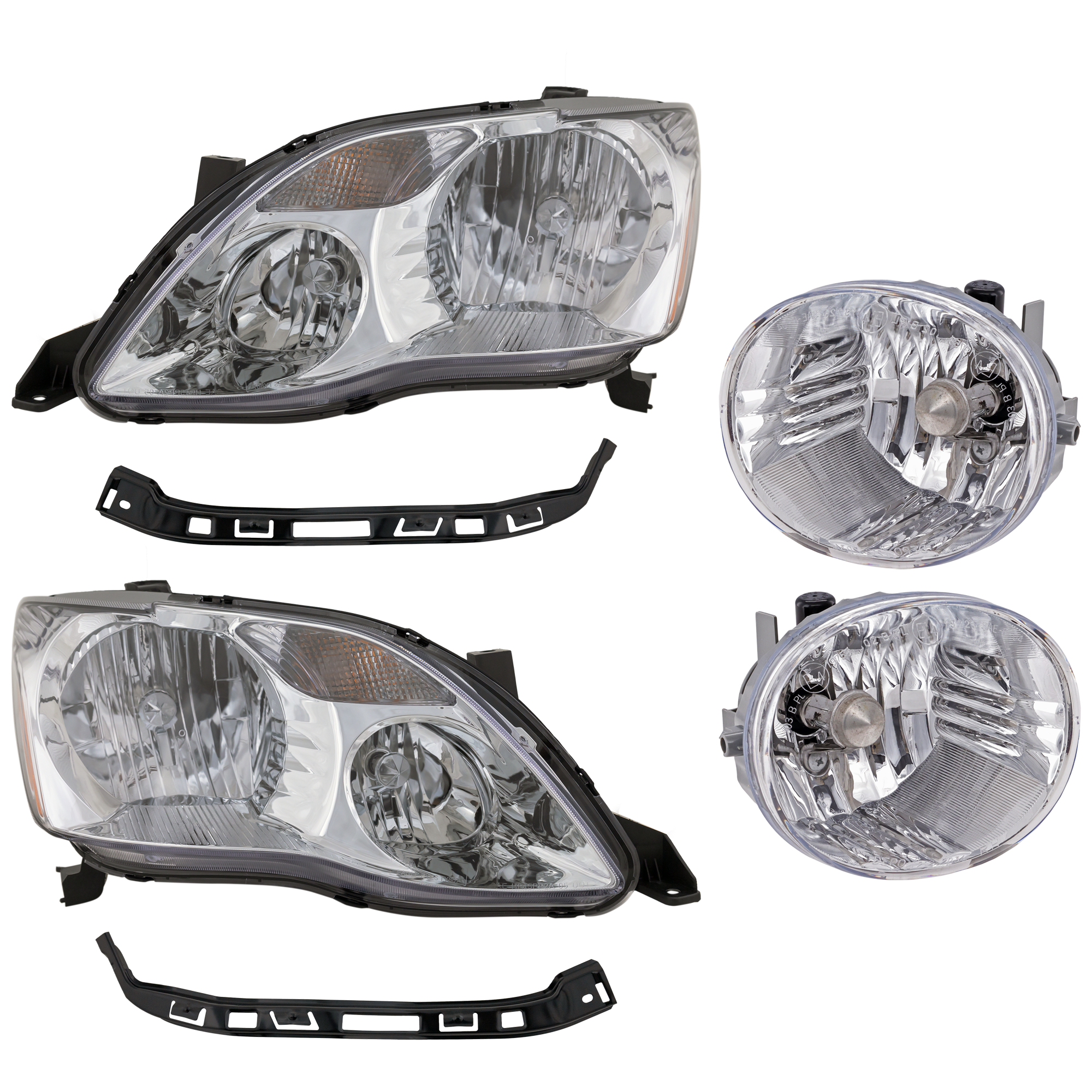 AM AVALON 05-07 HEAD LAMP RH AND LH 4 pc Kit Assembly Halogen with Fog Light SKU KIT 072126-285 OEM 81110AC050-81150AC050-81211420