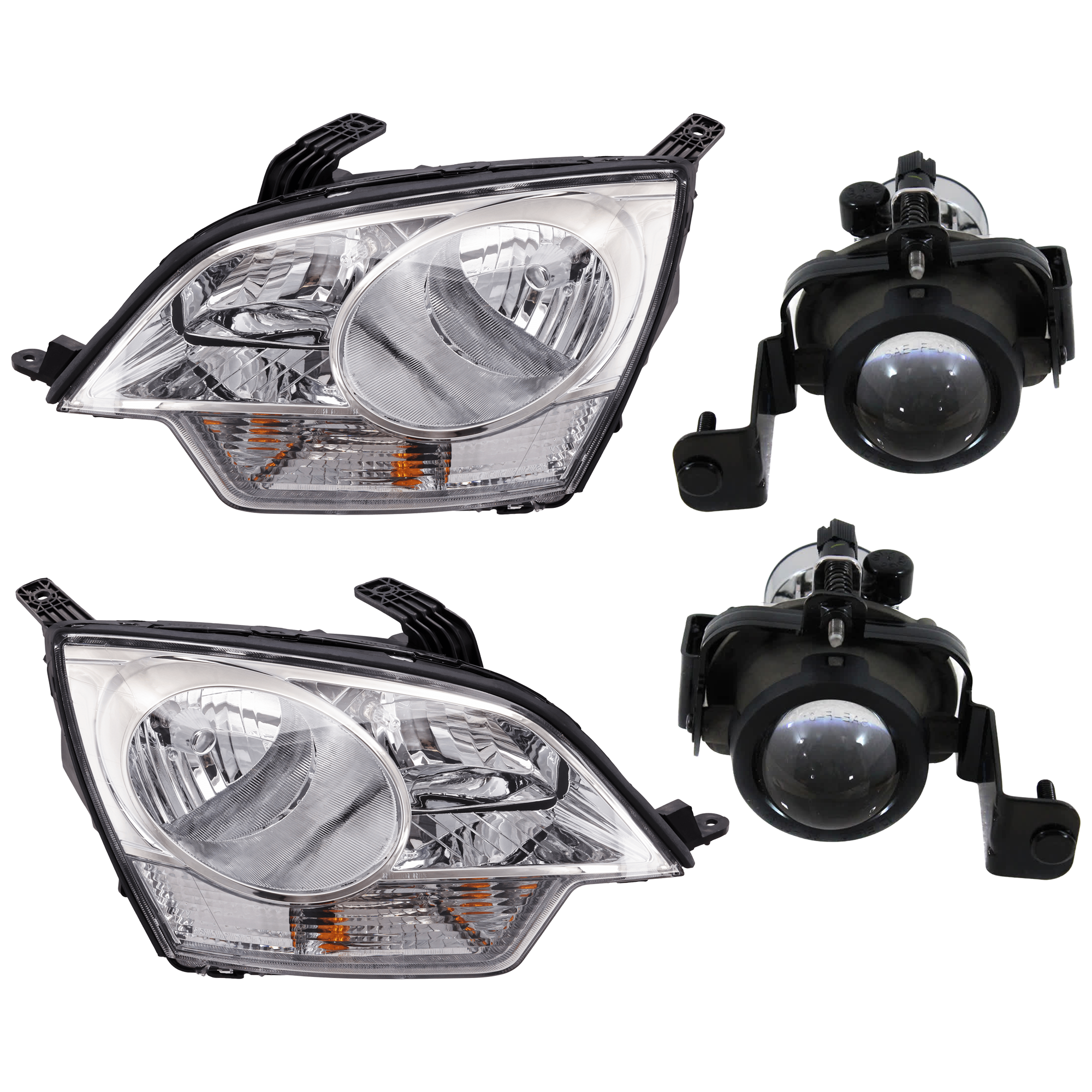 AM VUE 08-09 HEAD LAMP RH AND LH 4 pc Kit Assembly Halogen with Fog Light SKU KIT 072126-305 Partslink GM2502306 GM2503306 GM2593303 GM2592303 OEM 22886833-22886834-20888201-966