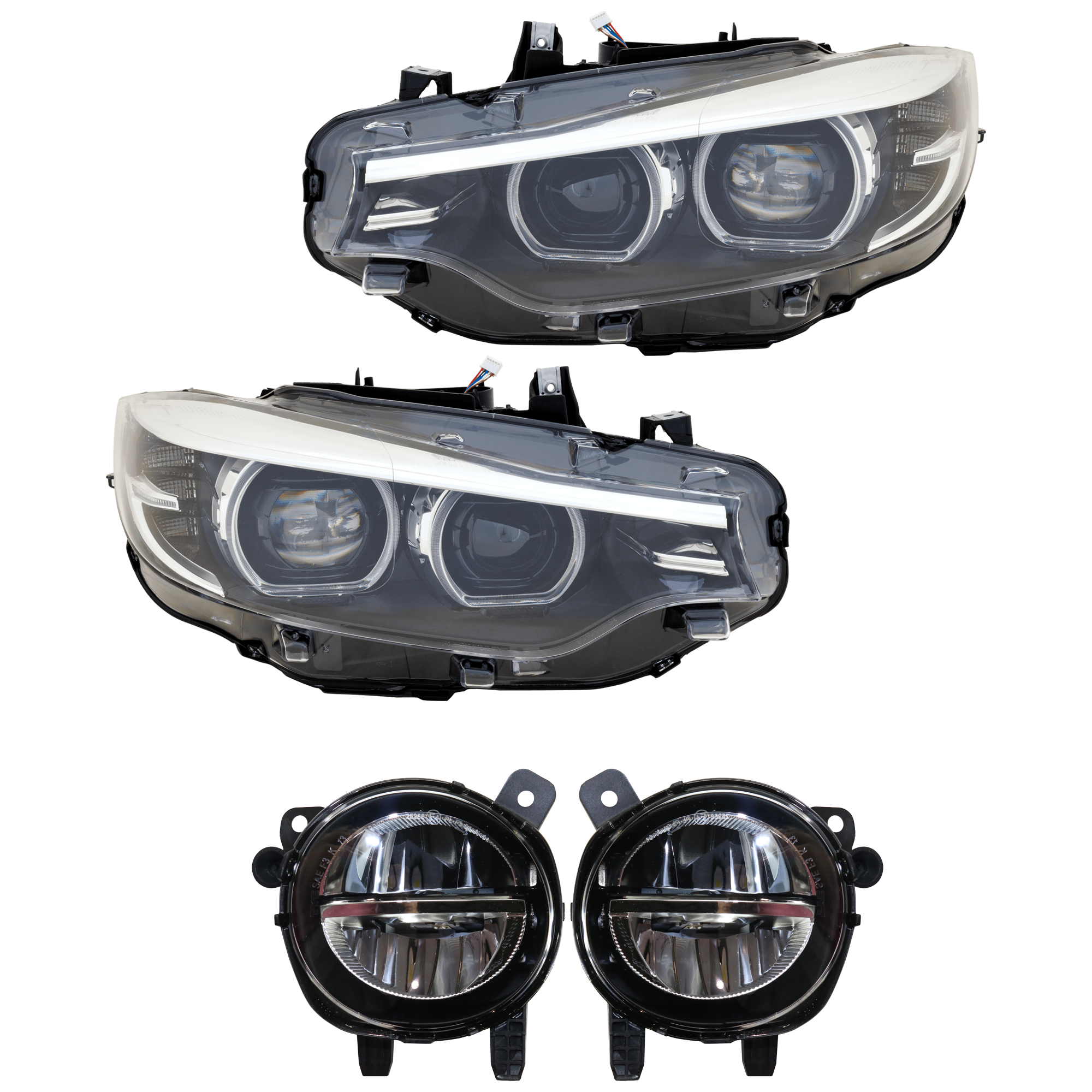 AM 430I GRAN COUPE 430I 18-20 HEAD LAMP RH AND LH 4 pc Kit Assembly LED with Fog Light SKU KIT 072226-185 Partslink BM2518182 BM2519182 BM2593153 BM2592153 OEM 63117478155-63117478156-631773