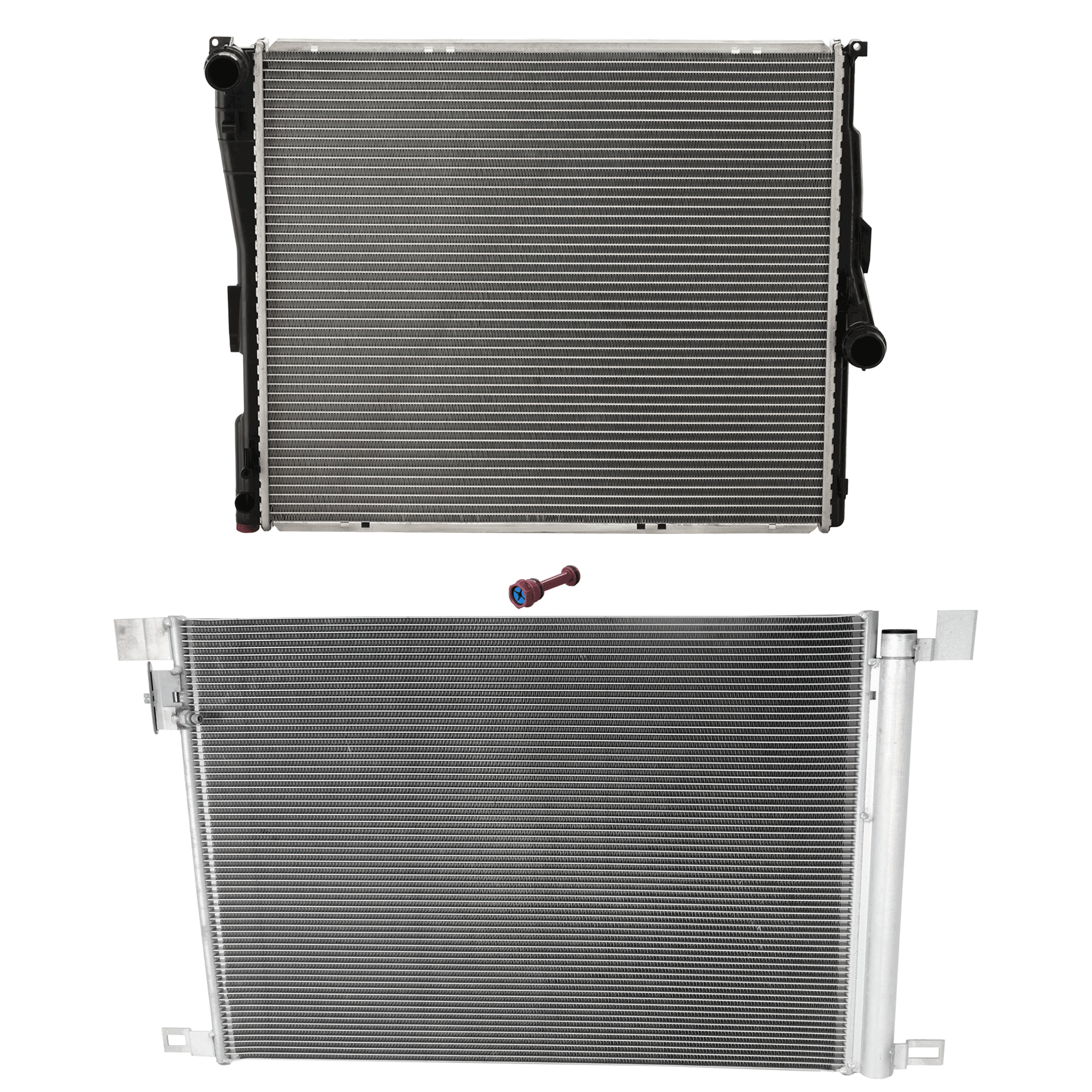 AM X3 X3-04-06 A C CONDENSER RADIATOR KIT 2 pc kit 2.5L and 3.0L Eng. 6 Cyl. SKU KIT 072324-119 Partslink BM3030123 BM3010143 OEM 17113400400-17113400013