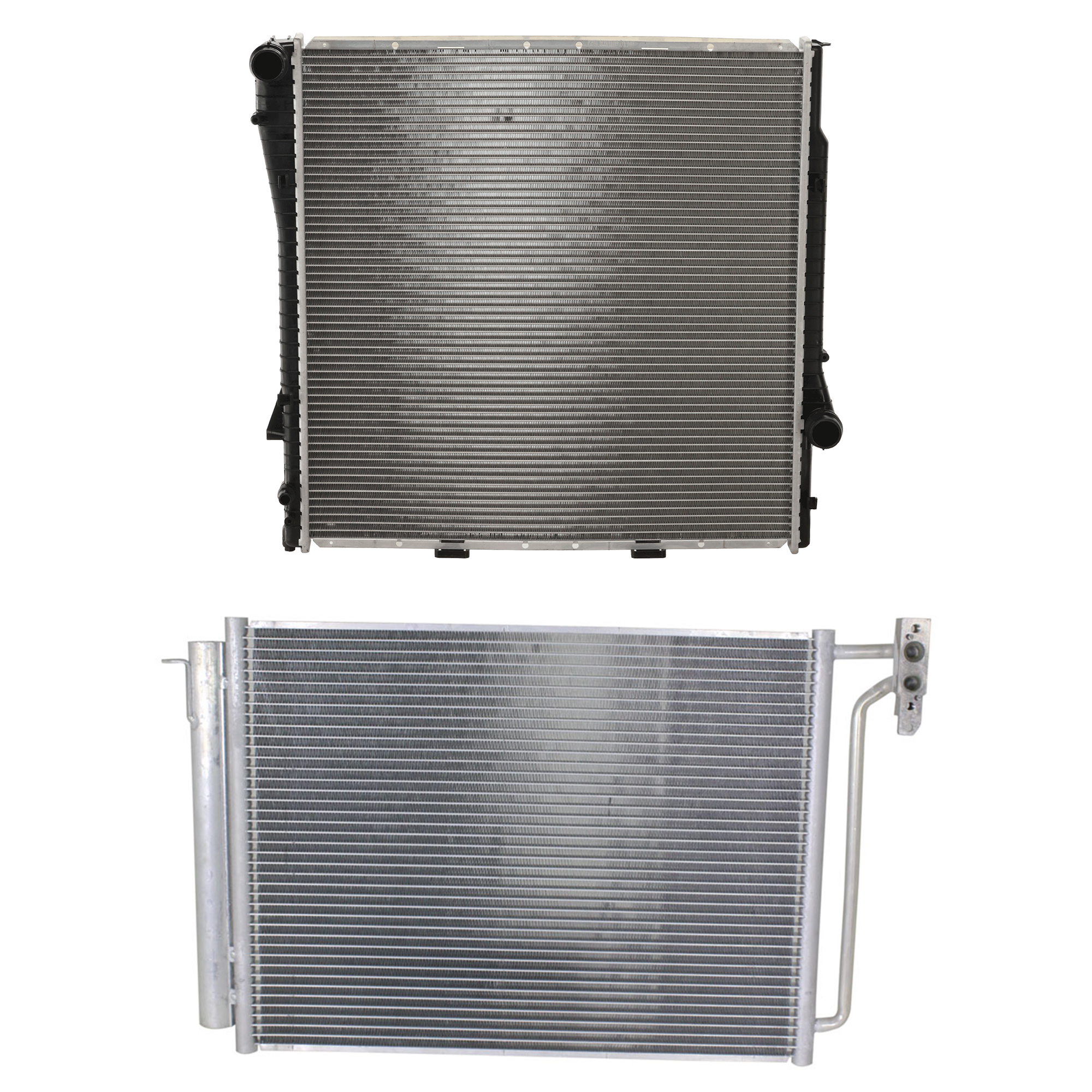 AM X5-01-06 A C CONDENSER 2 pc kit 3.0L Eng. 6 Cyl. w Radiator SKU KIT 072324-121 Partslink BM3030110 BM3010120 OEM 64536914216-17107544668