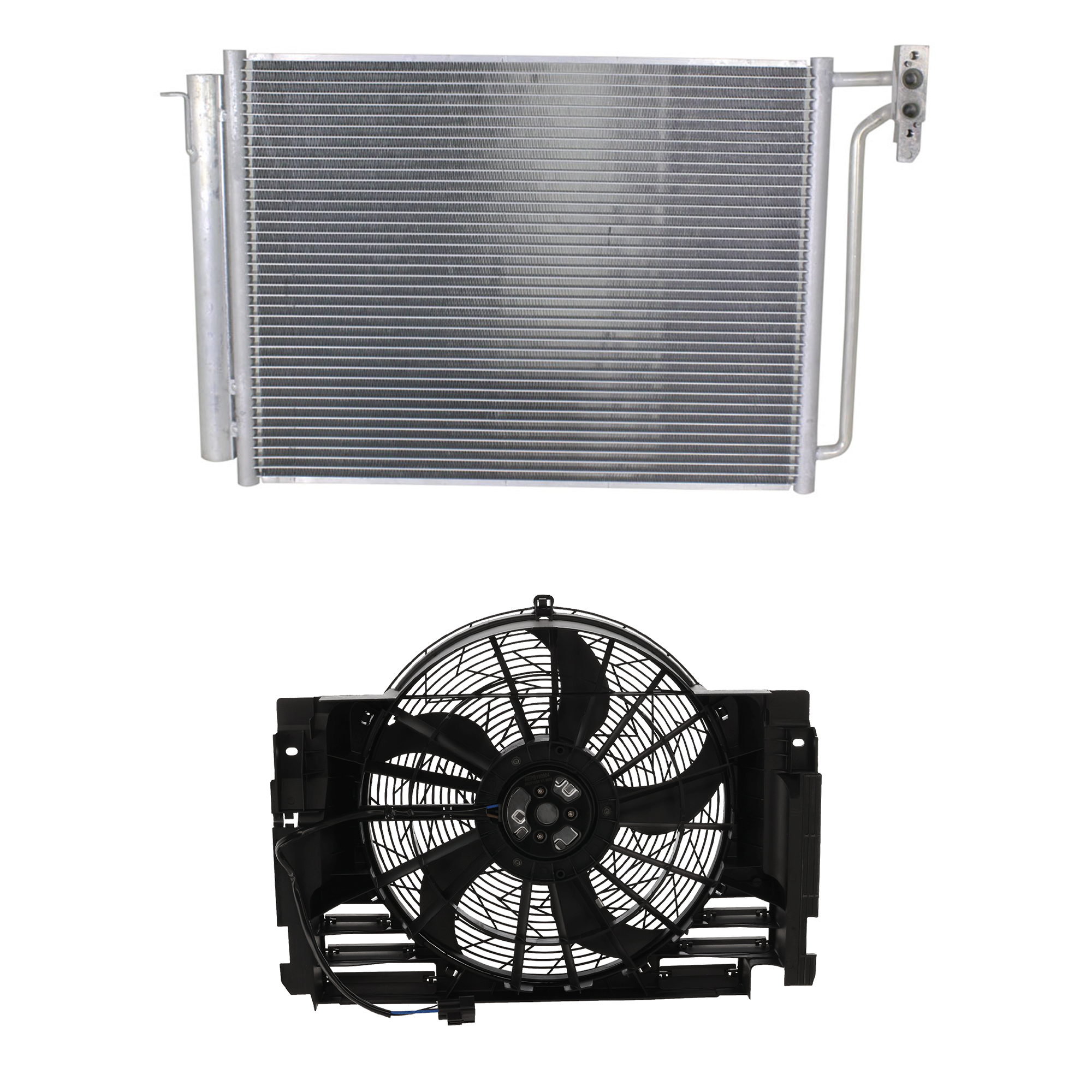 AM X5-00-06 A C CONDENSER RADIATOR KIT 2 pc kit 3.0L 4.4L 4.6L 4.8L Eng. 6 Cyl. and 8 Cyl. SKU KIT 072324-122 Partslink BM3030110 BM3020102 OEM 64536914216-64546921381