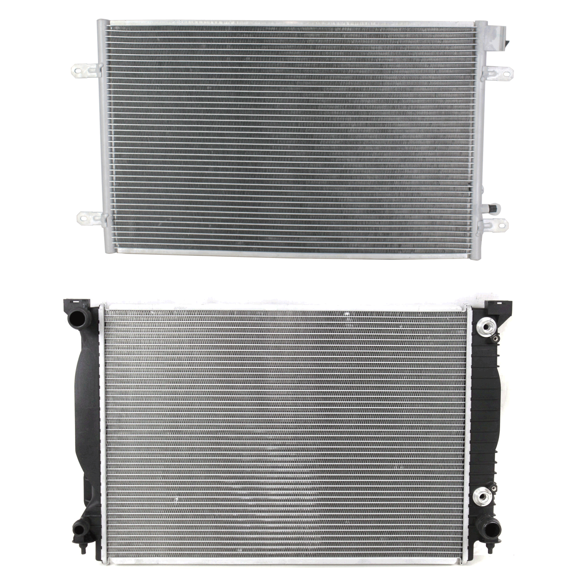 AM A6 QUATTRO 05-05 A C CONDENSER RADIATOR KIT 2 pc kit 3.2L Eng. 6 Cyl. SKU KIT 072324-128 Partslink AU3030130 AU3010130 OEM 4F0260403P 8E0121251AR