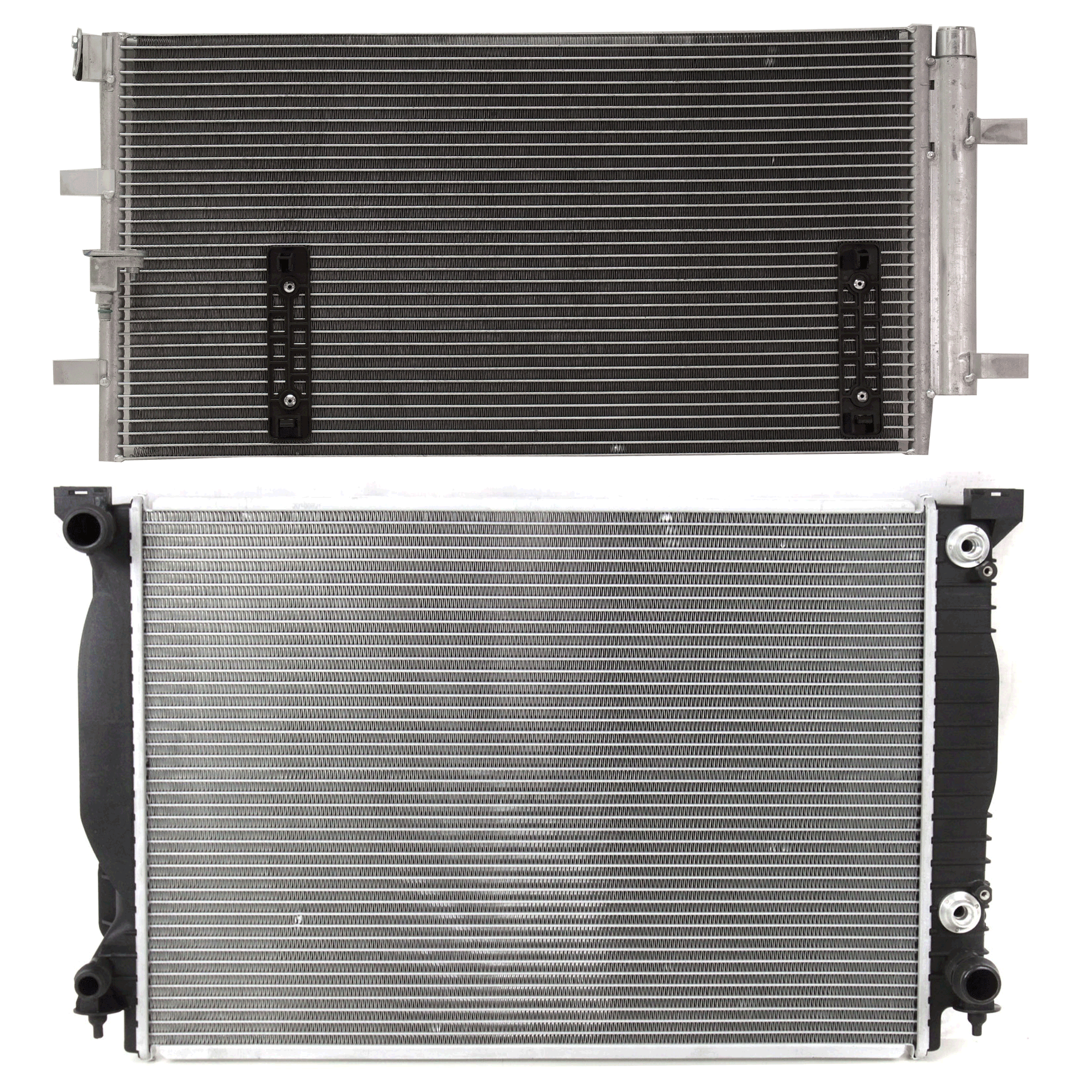 AM A4 QUATTRO 09-09 A C CONDENSER RADIATOR KIT 2 pc kit 3.2L Eng. 6 Cyl. SKU KIT 072324-146 Partslink AU3030132 AU3010130 OEM 8K0260403AF 8E0121251AR