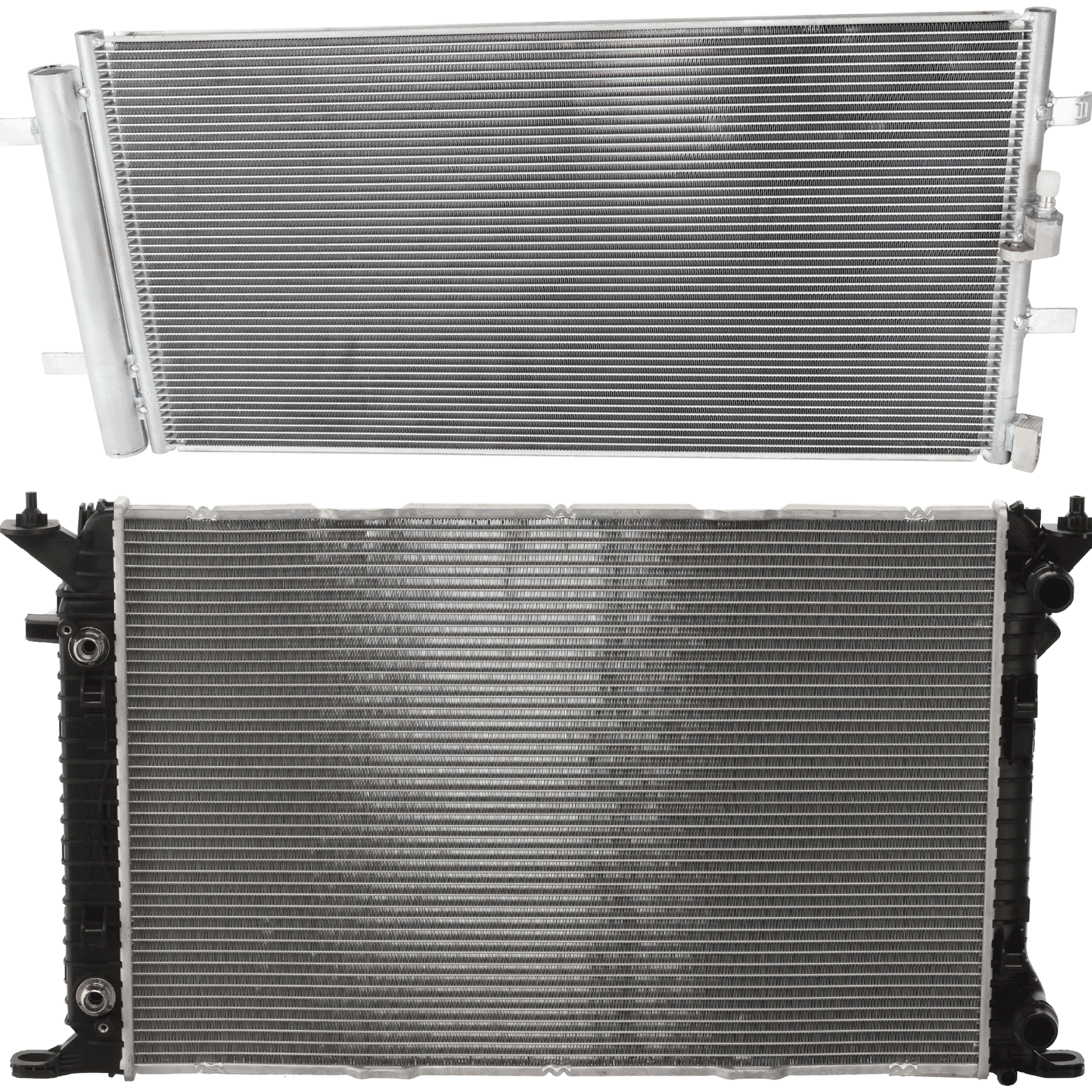 AM A6-12-15 A C CONDENSER RADIATOR KIT 2 pc kit 2.0L Eng. 4 Cyl. SKU KIT 072324-150 Partslink AU3030134 AU3010145 OEM 4G0260403B 8K0121251T