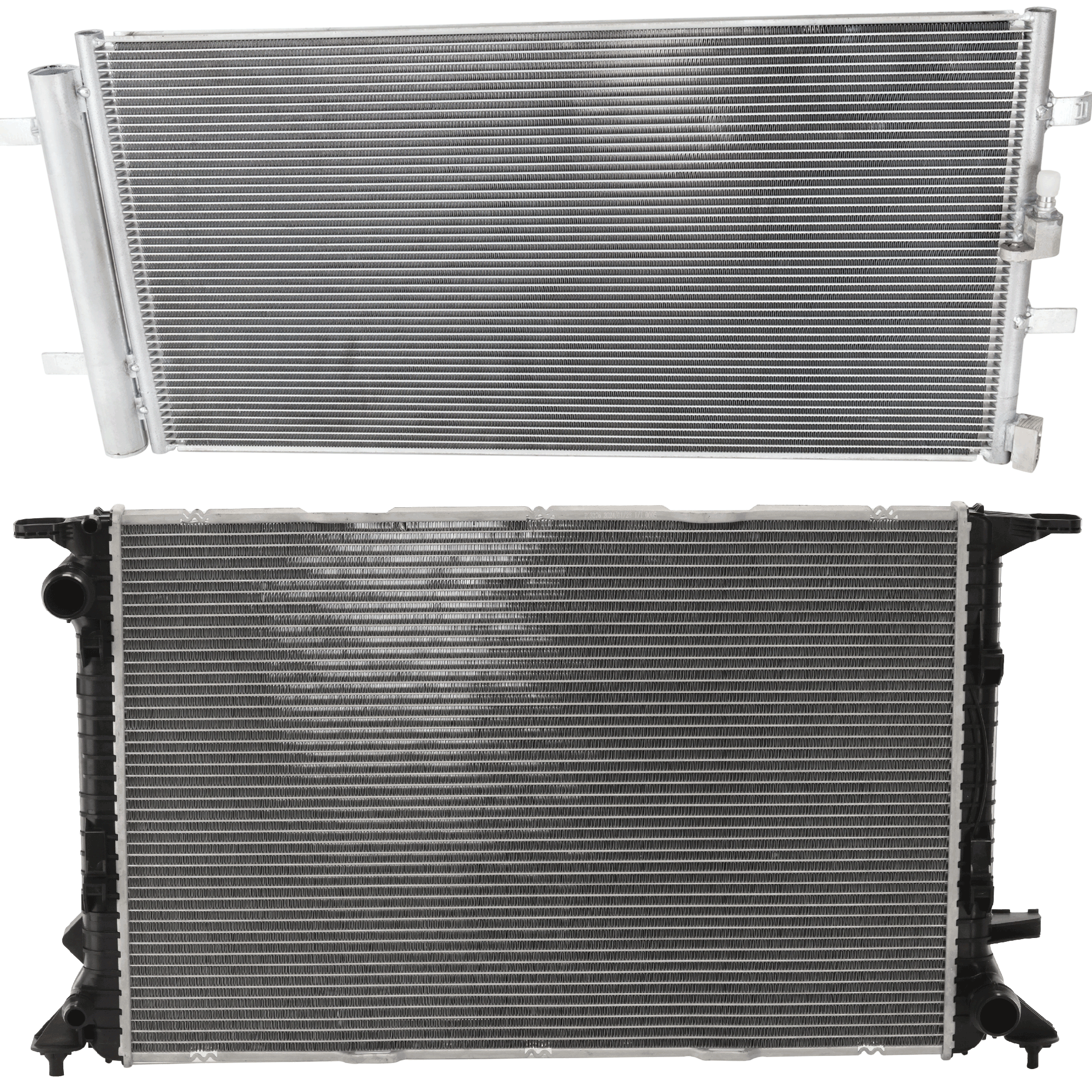 AM A6 QUATTRO 12-12 A7 QUATTRO 12-15 A C CONDENSER RADIATOR KIT 2 pc kit 3.0L Eng. 6 Cyl. SKU KIT 072324-151 Partslink AU3030134 AU3010148 OEM 4G0260403B 8K0121251H