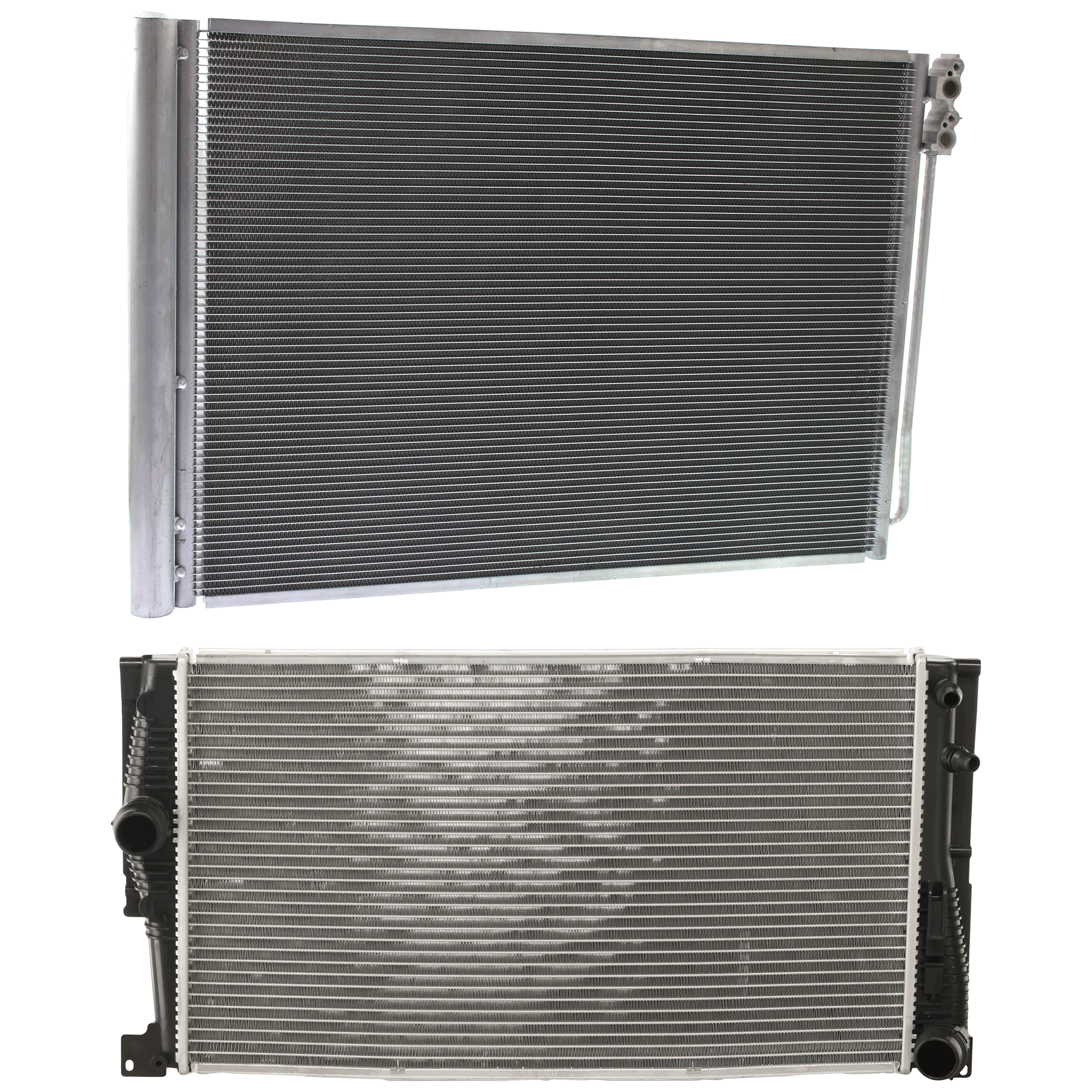 AM 528I 528I XDRIVE 12-16 A C CONDENSER RADIATOR KIT 2 pc kit 2.0L Eng. 4 Cyl. SKU KIT 072324-154 Partslink BM3030134 BM3030135 BM3010178 OEM 64509109723-17118672011