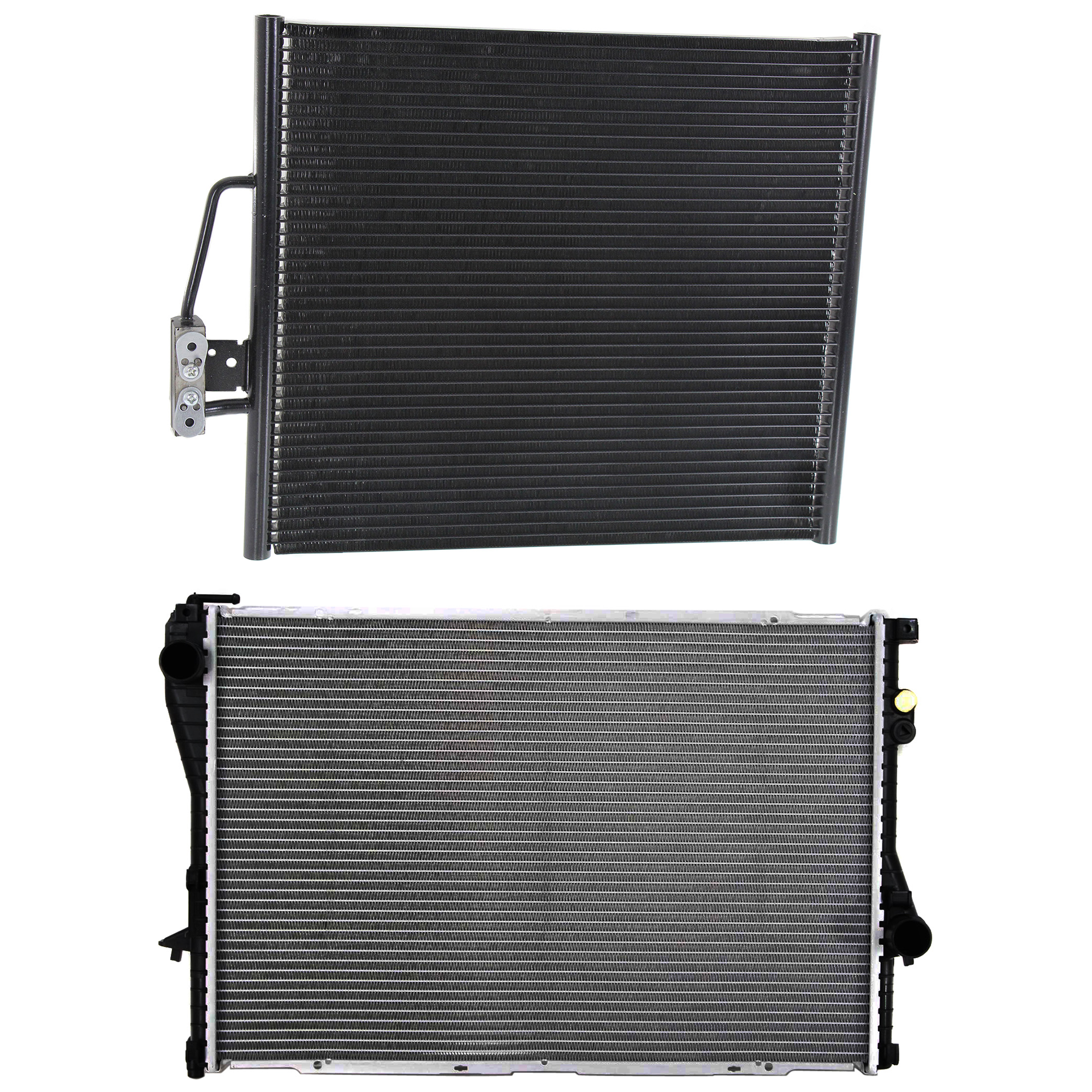 AM 528I 540I 98-98 A C CONDENSER RADIATOR KIT 2 pc kit 2.8L Eng. 6 Cyl. SKU KIT 072324-163 Partslink BM3030107 BM3010108 OEM 64538378438-17111702969