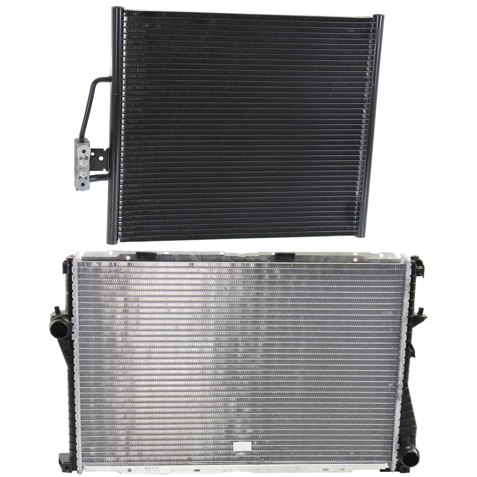 AM 5 SERIES 99-03 A C CONDENSER RADIATOR KIT 2 pc kit 2.5L 2.8L 3.0L 4.4L Eng. 6 Cyl. and 8 Cyl. SKU KIT 072324-164 Partslink BM3030107 BM3010109 OEM 64538378438-17111436060
