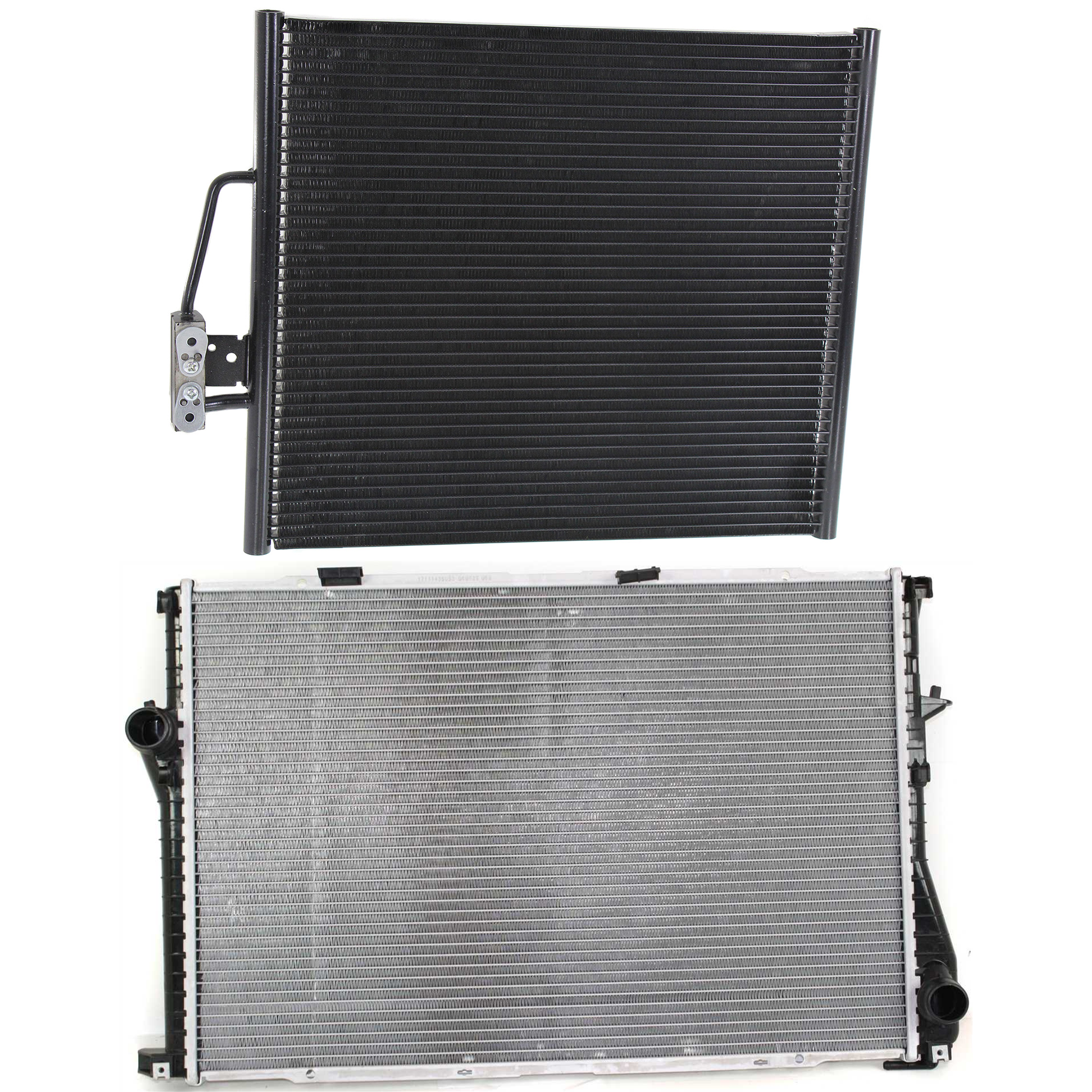 AM 540I 99-03 A C CONDENSER RADIATOR KIT 2 pc kit 4.4L Eng. 8 Cyl. SKU KIT 072324-165 Partslink BM3030107 BM3010110 OEM 64538378438-17111436063