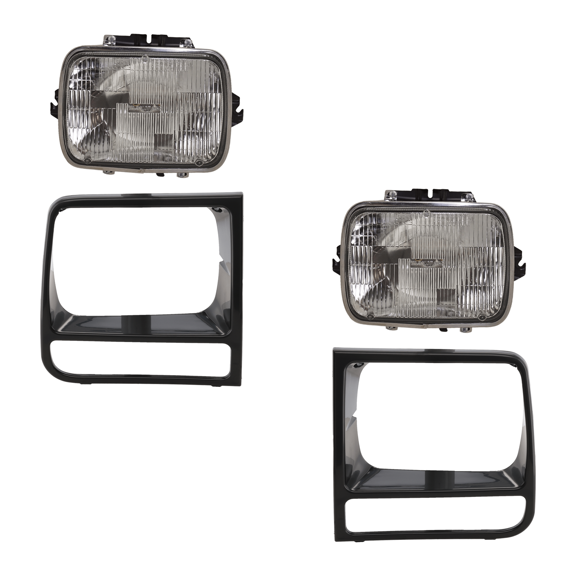 AM CHEROKEE 98-01 HEAD LAMP RH AND LH 4 pc kit Assembly Halogen with Headlight Door SKU KIT 072324-177 Partslink CH2500115 CH2513156 CH2512156 OEM 5201204 L00H6054-5201334-5EM72