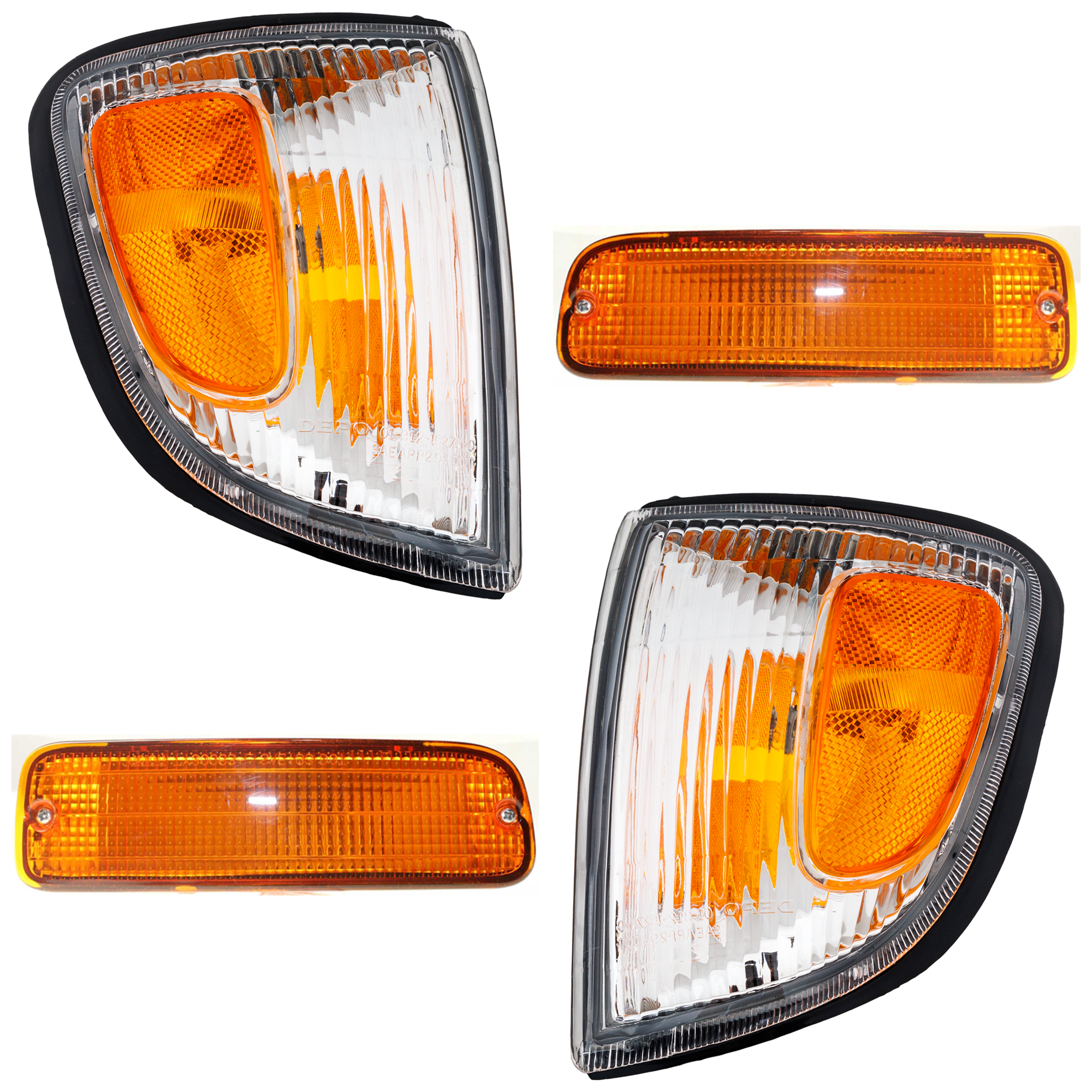 AM TACOMA 97-97 CORNER LAMP RH AND LH 4 pc kit Assembly with Turn Signal Light SKU KIT 072324-183 Partslink TO2520155 TO2521155 TO2531119 TO2530119 OEM 8161004050-8162004050-81510351