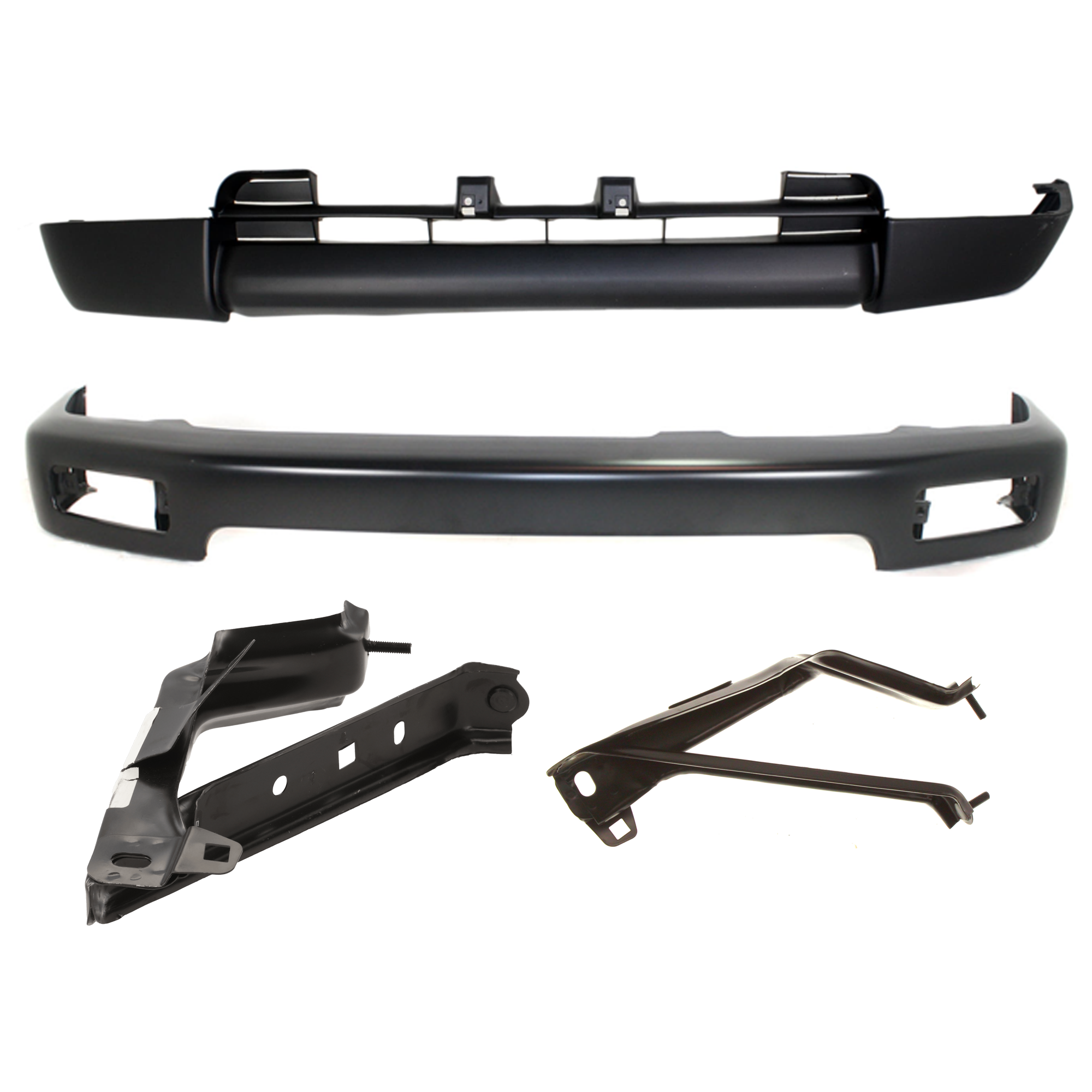 AM 4RUNNER 96-98 FRONT BUMPER 4 pc kit w Bumper Bracket and Valance Face Bar Black Limited Model SKU KIT 072324-241 Partslink TO1002164 TO1245101 TO1244101 TO1095178 OEM 5210135350B0-5370535030-537063
