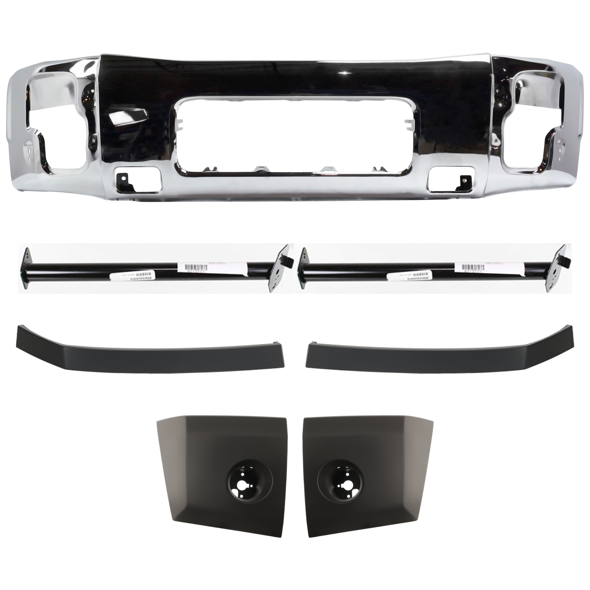 AM ARMADA 05-07 TITAN 04-07 FRONT BUMPER 7 pc. Kit w Bumper End Bumper Bracket and Bumper Trim SKU KIT 072324 C132 Partslink NI1002136 NI1032104 NI1005147 NI1004147 NI1089106 NI1088106 OEM 62022ZR08A 622227S200-620247S2