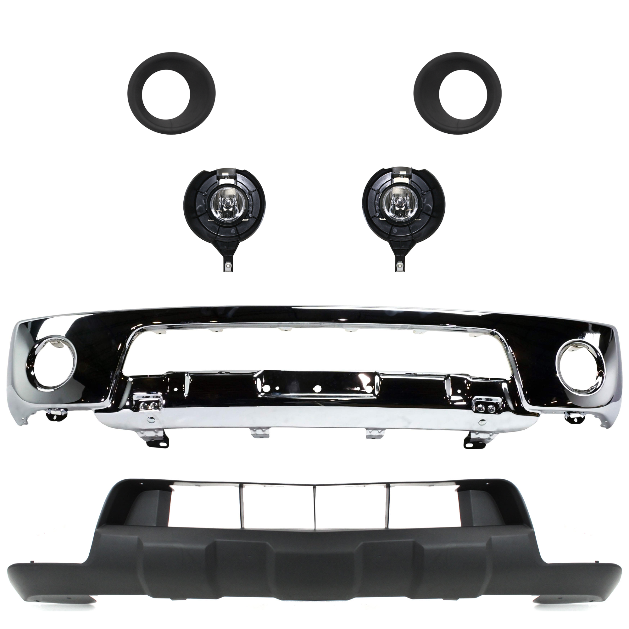 AM FRONTIER 05-08 FRONT BUMPER Lower 6 pc kit w Valance Fog Light and Fog Light Trim SKU KIT 072324 C140 Partslink NI1002138 NI2592121 NI2593121 NI1039117 NI1038117 NI1015100 OEM 62014EA800-26155EA825-26150EA8