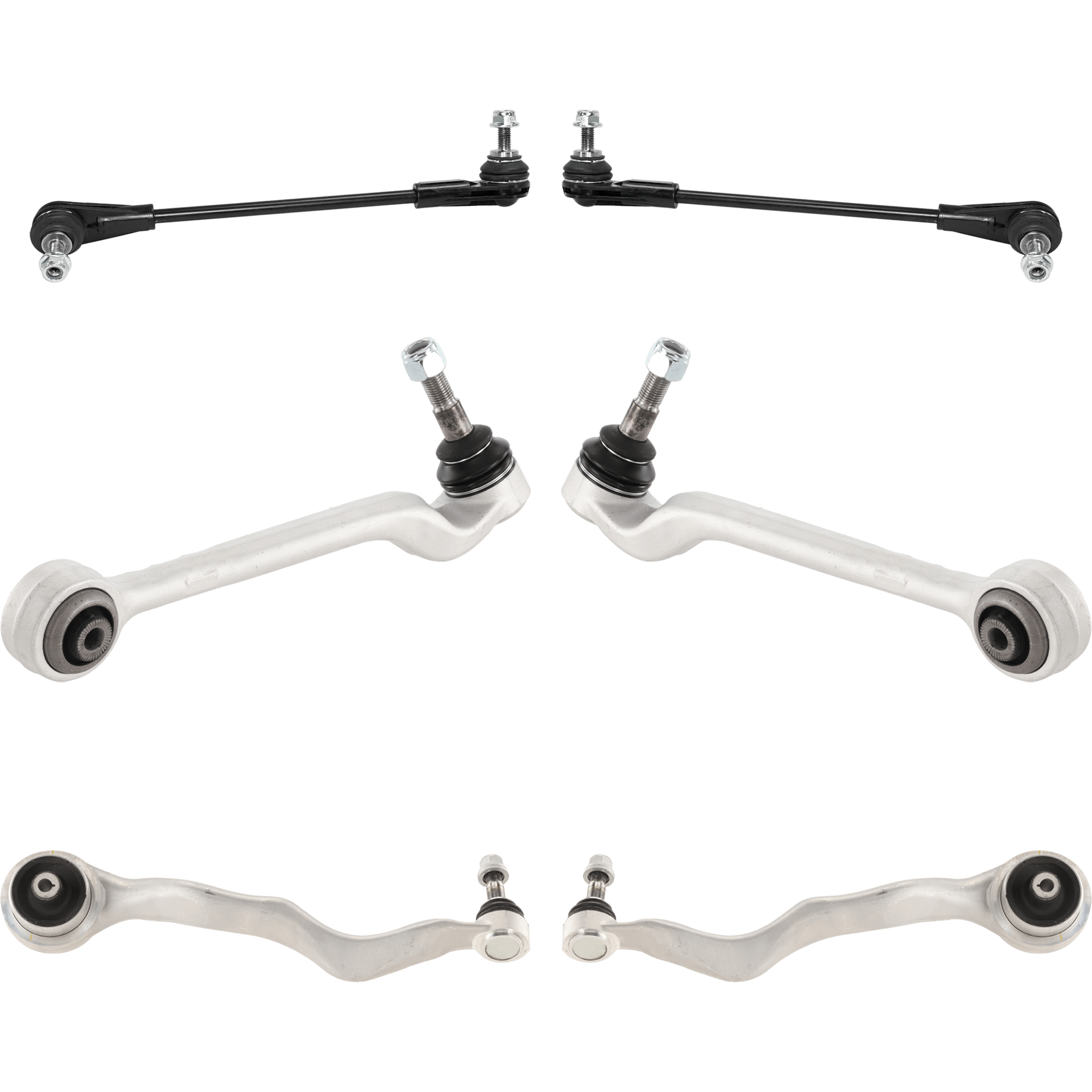 AM 3 SERIES 12-18-4 SERIES 14-20 FRONT CONTROL ARM RH AND LH Lower Frontward and Rearward w ball joint s 6 pc Kit with Sway Bar Link SKU KIT 072324 C152 OEM 31126852991-31126852992-311268