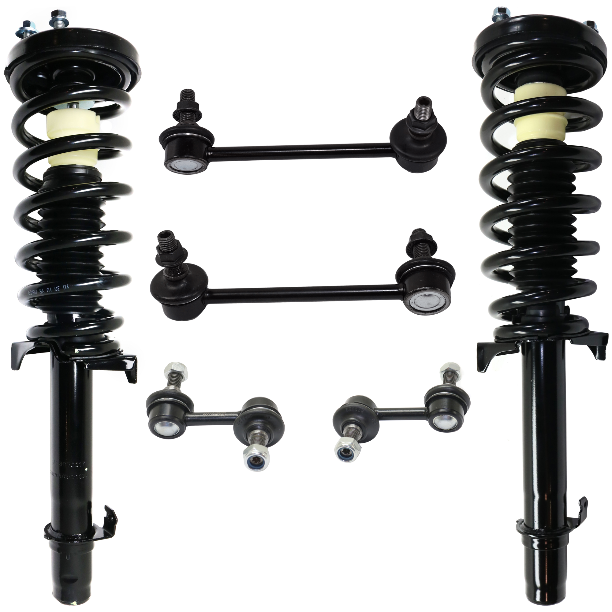 AM TL 09-14 FRONT FULLY LOADED STRUT RH AND LH 6 pc kit with Sway Bar Links SKU KIT 072324 C242 OEM 272694-820092-1335880L 5017269