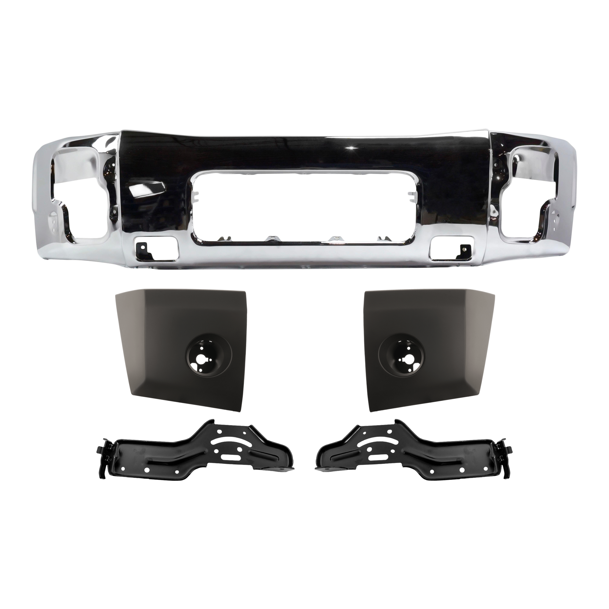 AM ARMADA 05-07 TITAN 04-07 FRONT BUMPER 5 pc. Kit w Bumper End and Bumper Bracket SKU KIT 072324 C248 Partslink NI1002136 NI1067130 NI1066130 NI1005147 NI1004147 OEM 62022ZR08A 62214ZJ00A 62215ZJ0