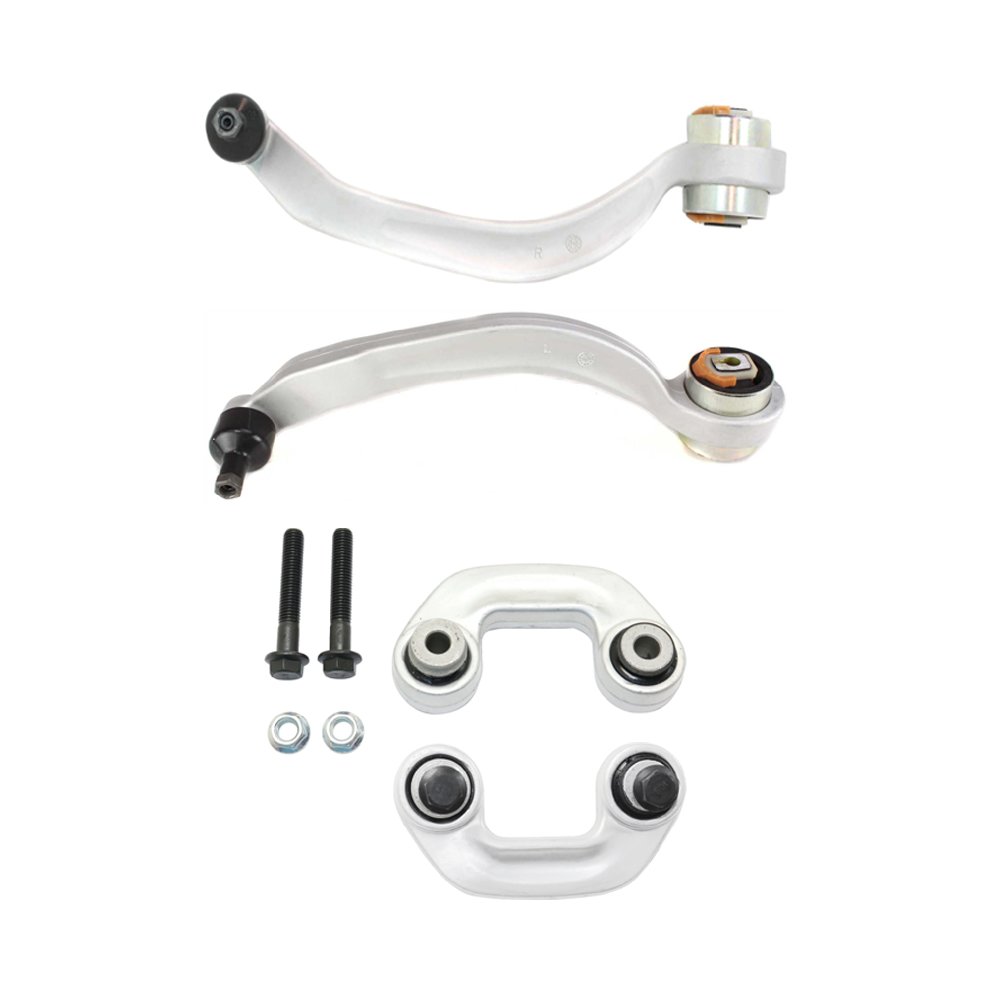 AM PASSAT 98-05 FRONT CONTROL ARM RH AND LH Lower Rearward w Ball Joint 4 pc Kit with Sway Bar Link SKU KIT 072324 C354 OEM 4D0407694AC 8E0407694AG 8E0407