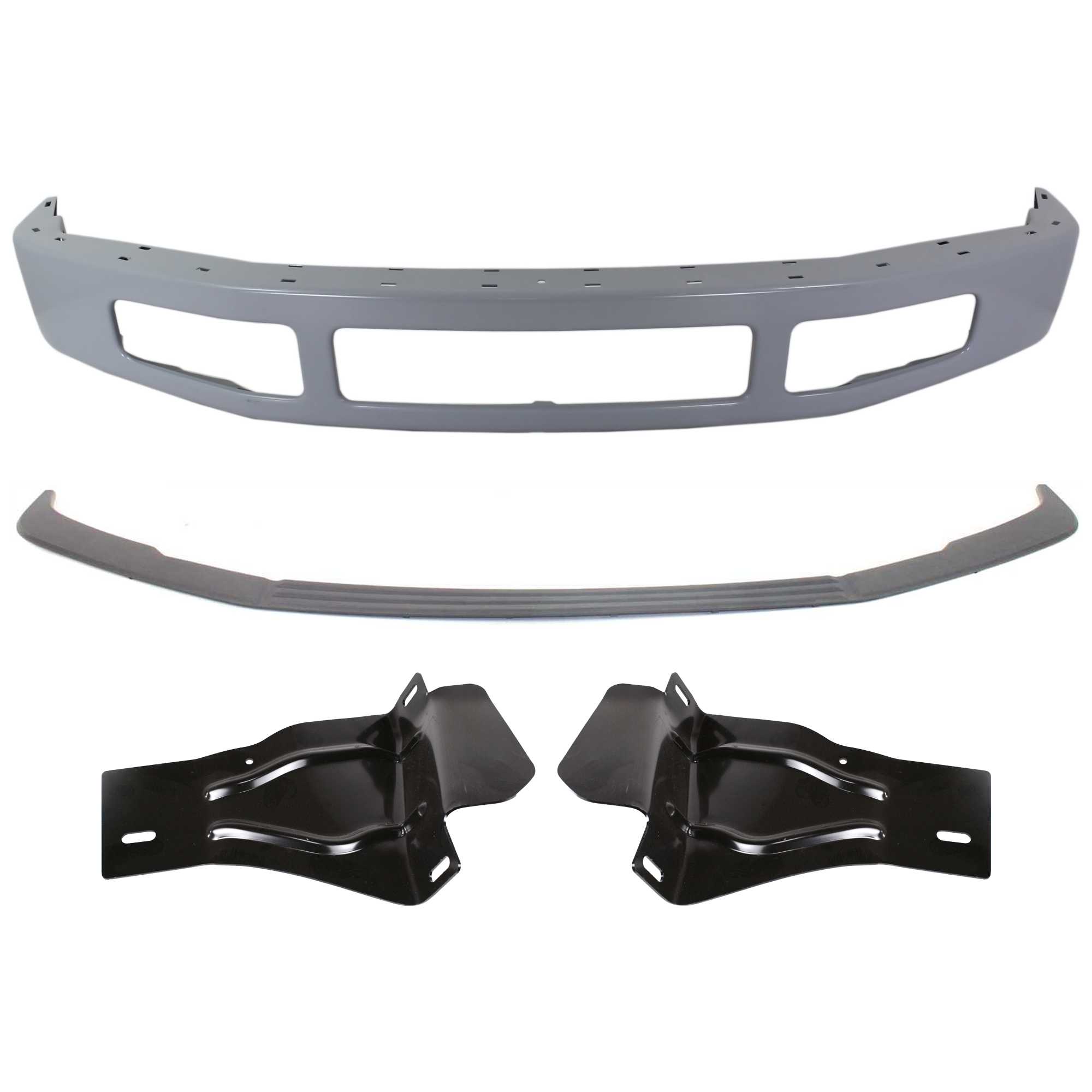 AM F 250 F 350 SUPER DUTY 08-10 FRONT BUMPER 4 pc kit Paint to Match w Bumper Trim and Bumper Bracket SKU KIT 072324 C361 Partslink FO1002403 FO1066174 FO1067174 FO1044103 OEM 8C3Z17757CPTM 8C3Z17B837A 8C3Z
