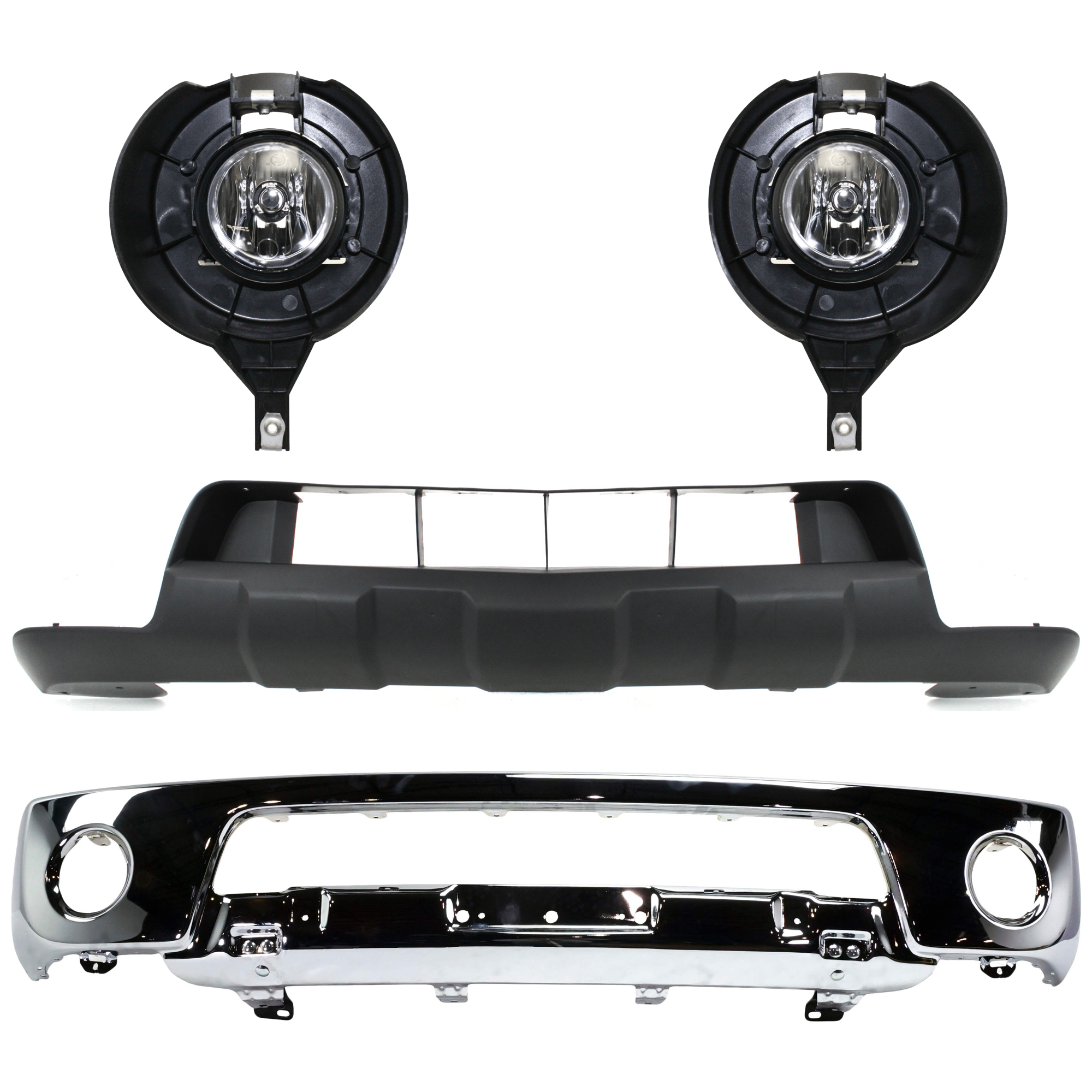 AM FRONTIER 05-08 FRONT BUMPER Lower 4 pc kit w Valance and Fog Light SKU KIT 072324 C366 Partslink NI1002138 NI2592121 NI2593121 NI1015100 OEM 62014EA800-26155EA825-26150EA8
