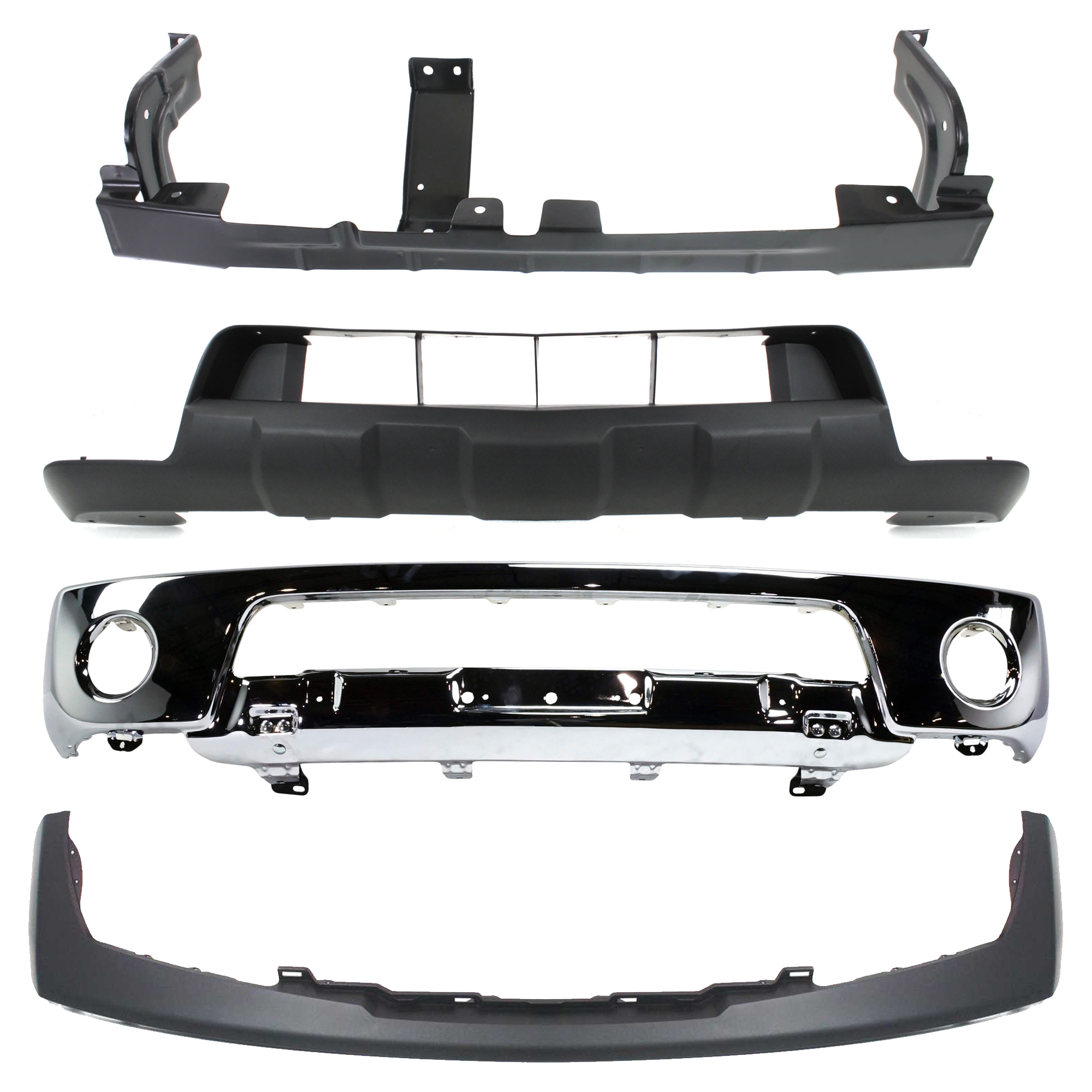 AM FRONTIER 05-08 FRONT BUMPER Lower 4 pc kit w Bumper Trim Valance and Bumper Retainer SKU KIT 072324 C369 Partslink NI1002138 NI1031111 NI1000224 NI1015100 OEM 62014EA800-62290EA800-62025EA8