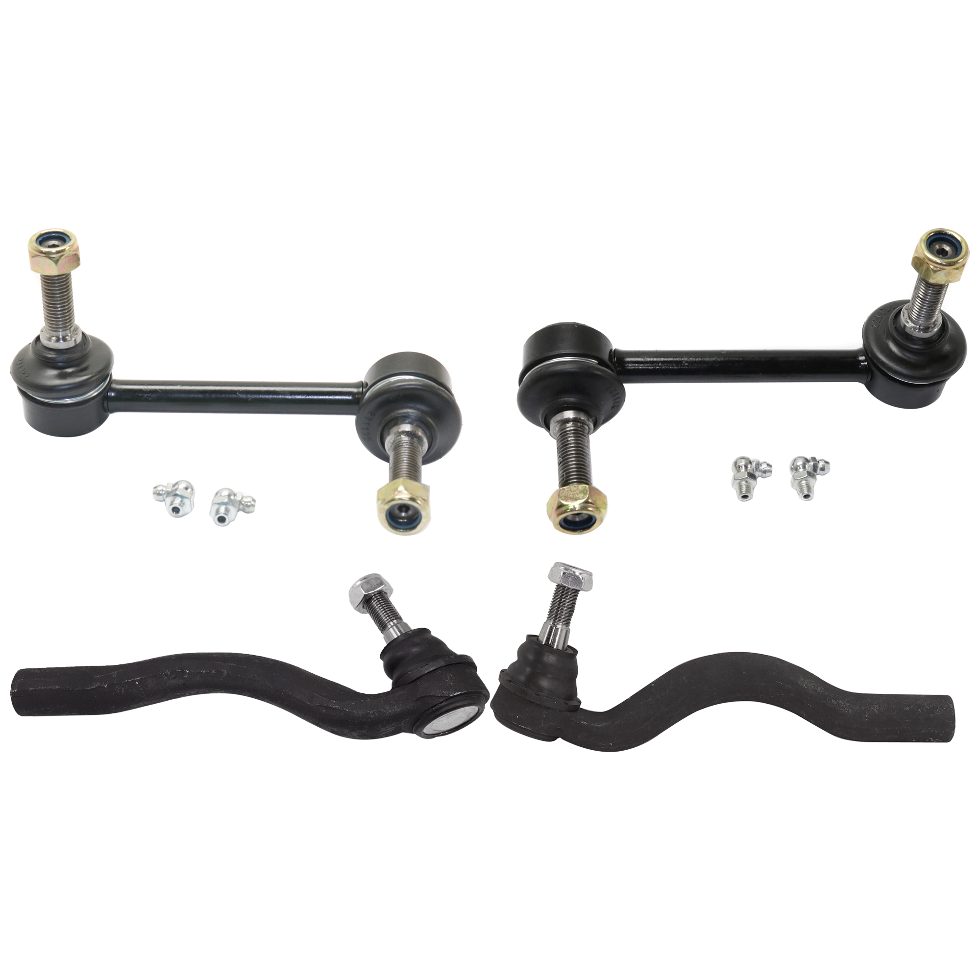AM DURANGO GRAND CHEROKEE 11-15 FRONT TIE ROD END RH AND LH Outer 4 pc kit with Sway Bar Link SKU KIT 072324 C402 OEM 68069646AA 68069646AB 68069647