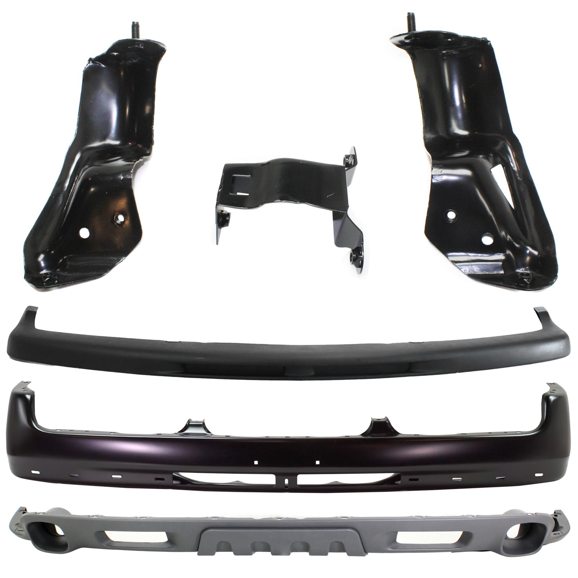 AM SUBURBAN 1500-04-06 TAHOE 03-06 FRONT BUMPER 6 pc kit Primed w o Mounting Brackets with Bumper Trim Bumper Bracket and Valance SKU KIT 072324 C445 Partslink GM1002375 GM1061102 GM1051103 GM1092209 OEM 12335826 PFM Performance 15050