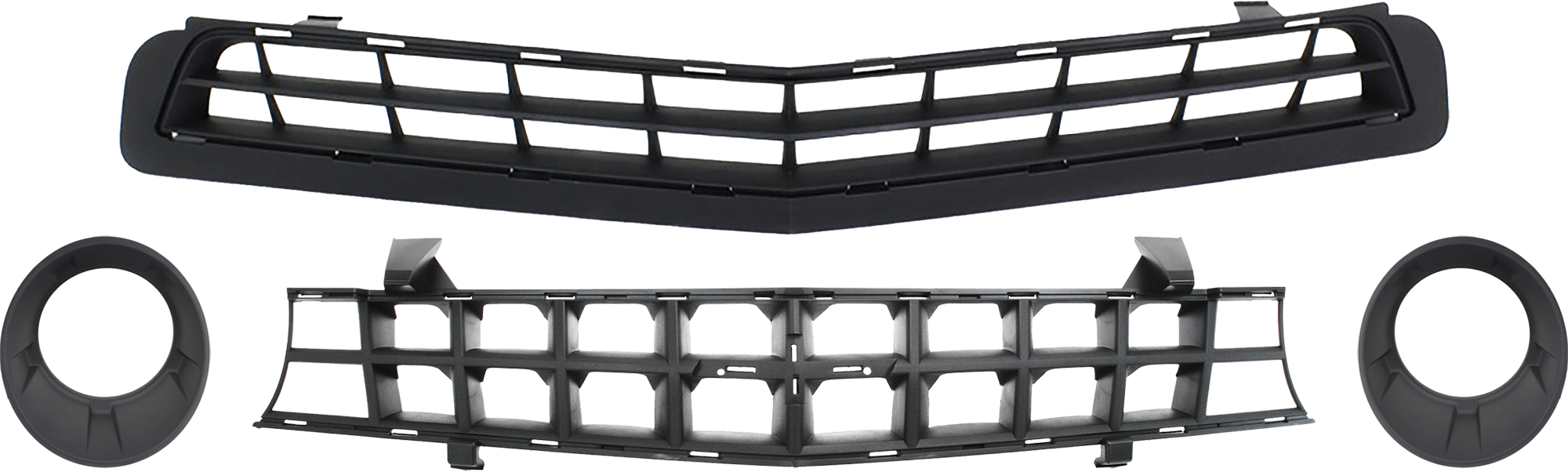 AM CAMARO 10-13 GRILLE 4 pc Kit Textured Black Shell and Insert LS LT Models 13 w o Hot Wheels Pkg SKU KIT 072324 C448 Partslink GM1200620 GM1036125 GM1039118 GM1038118 OEM 92243533-92228228-92218024-922