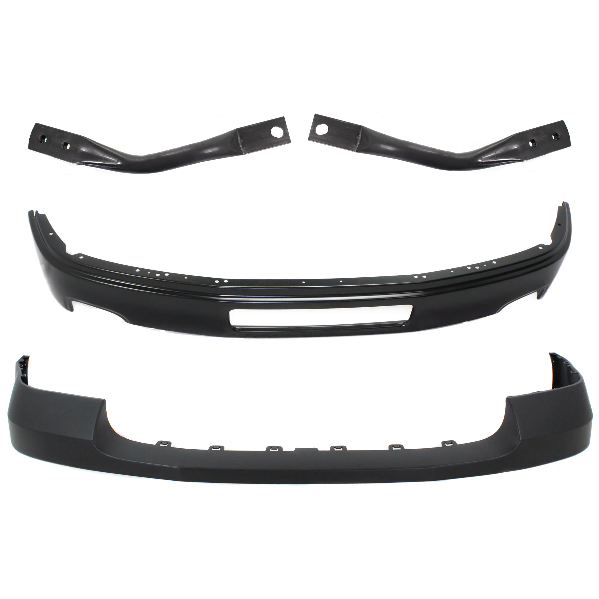 AM SIERRA 2500-3500 HD 11-14 FRONT BUMPER 4 pc kit Painted Black w Bumper Bracket SKU KIT 072324 C487 Partslink GM1002840 GM1063106 GM1062106 GM1014105 OEM 23123402-25848059-25848058-227