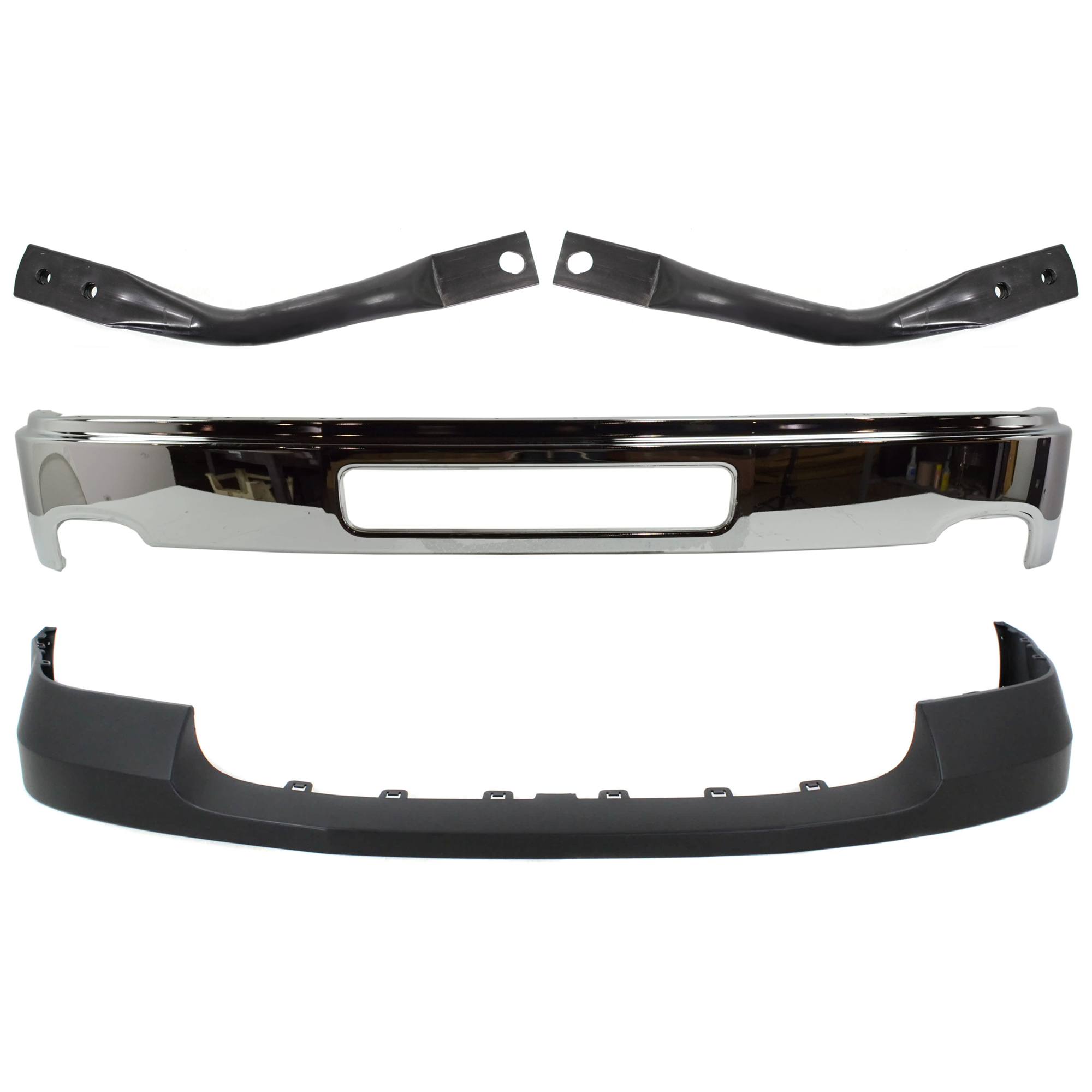 AM SIERRA 2500-3500 HD 11-14 FRONT BUMPER 4 pc kit Chrome Bumper Bracket SKU KIT 072324 C488 Partslink GM1002839 GM1063106 GM1062106 GM1014105 OEM 25998989-25848059-25848058-227