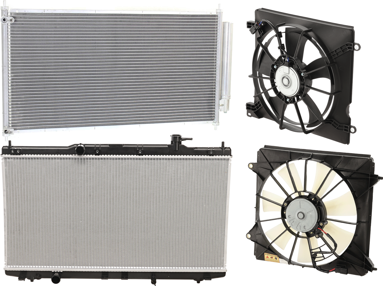 AM ACCORD 13-17 RADIATOR 4 pc kit 4 cyl 2.4L Engine SKU KIT 072324 C490 Partslink HO3010234 HO3030159 HO3115164 HO3113134 OEM 190105A2A01-80110T2FA01-190155