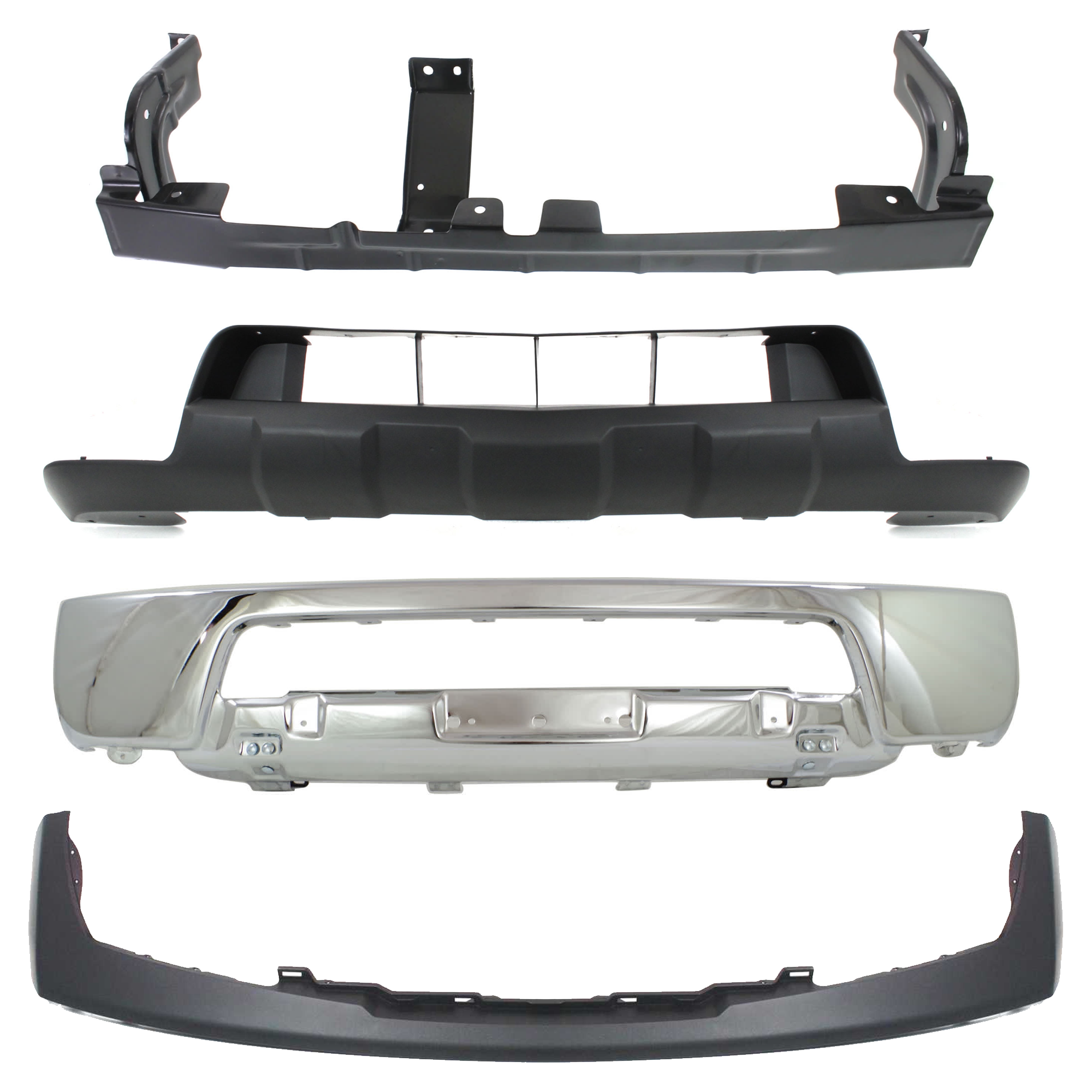 AM FRONTIER 05-08 FRONT BUMPER Lower 4 pc kit Bumper Trim Valance and Bumper Retainer SKU KIT 072324 C501 Partslink NI1002140 NI1031111 NI1000224 NI1015100 OEM 62014EA810-62290EA800-62025EA8